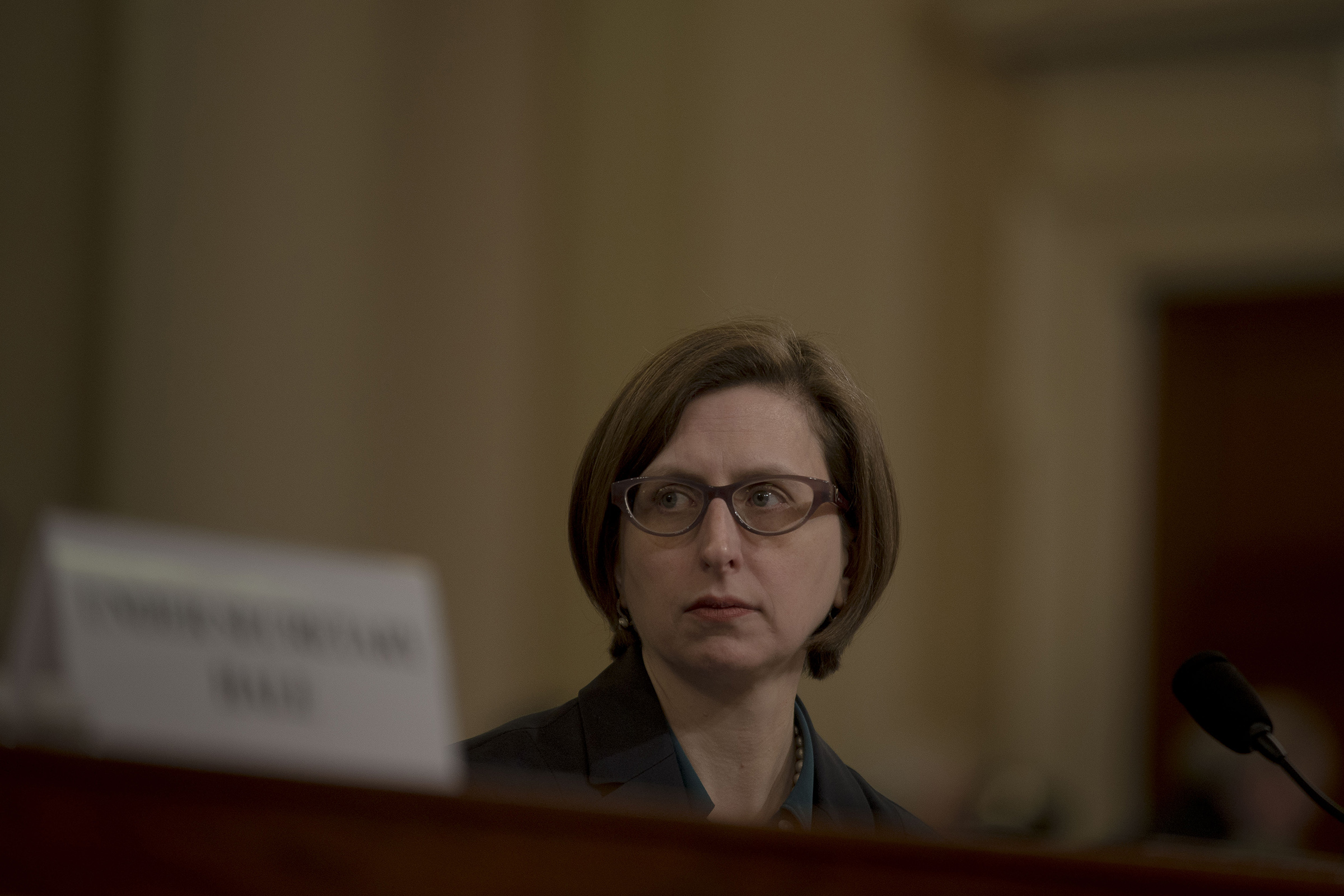 11/20/19, Capitol Hill, Washington, D.C. Laura Cooper, the deputy assistant secretary of defense for Russia, Ukraine and Eurasia testifies during the House Intelligence Committee hearing on the impeachment inquiry at the Longworth House Office building on Capitol Hill in Washington, D.C. on Nov. 20, 2019.Gabriella Demczuk / TIME