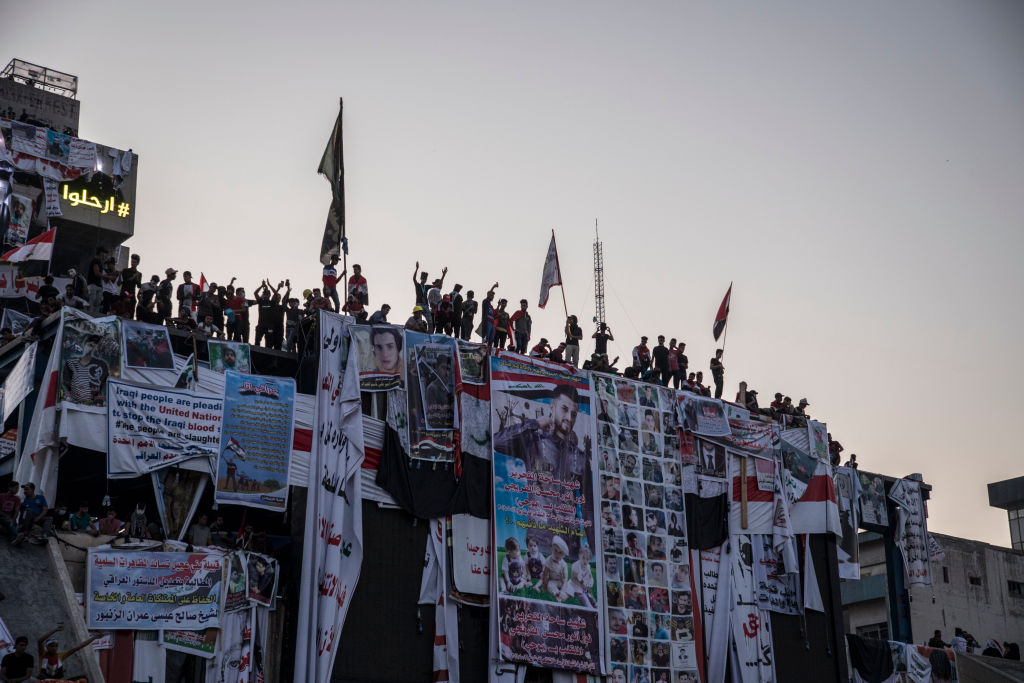 Anti-government protesters in Baghdad, Iraq, on Nov. 6. (Laurent Van Der Stockt—Getty Images)