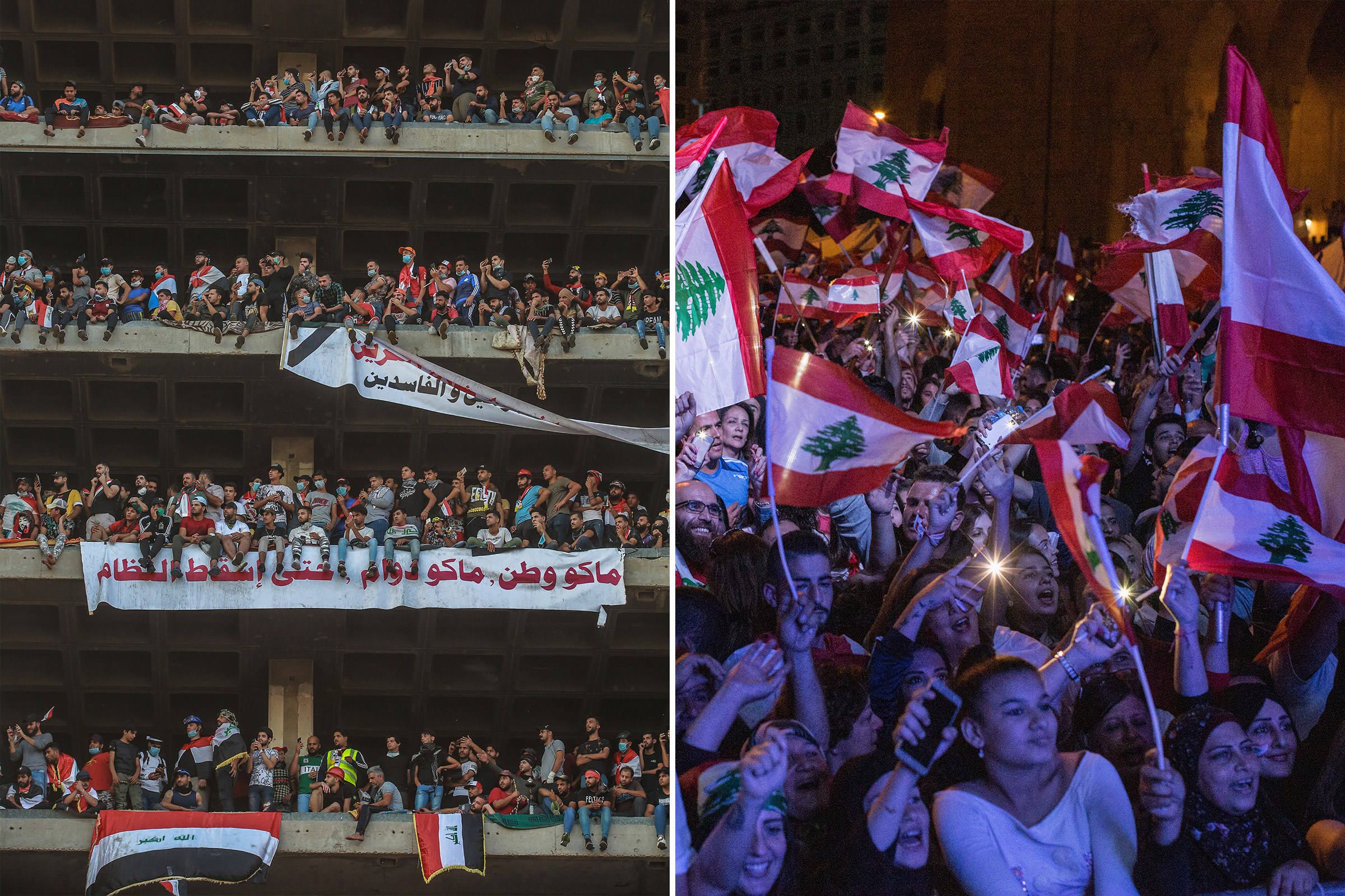 Protests in Iraq and Lebanon