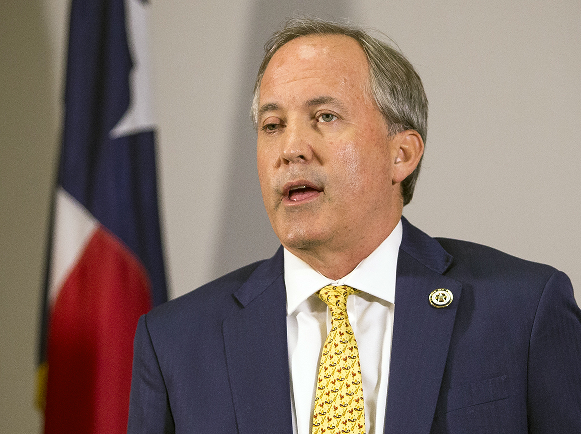In this May 1, 2018, file photo, Texas Attorney General Ken Paxton speaks at a news conference in Austin, Texas. (Nick Wagner&mdash;AP)