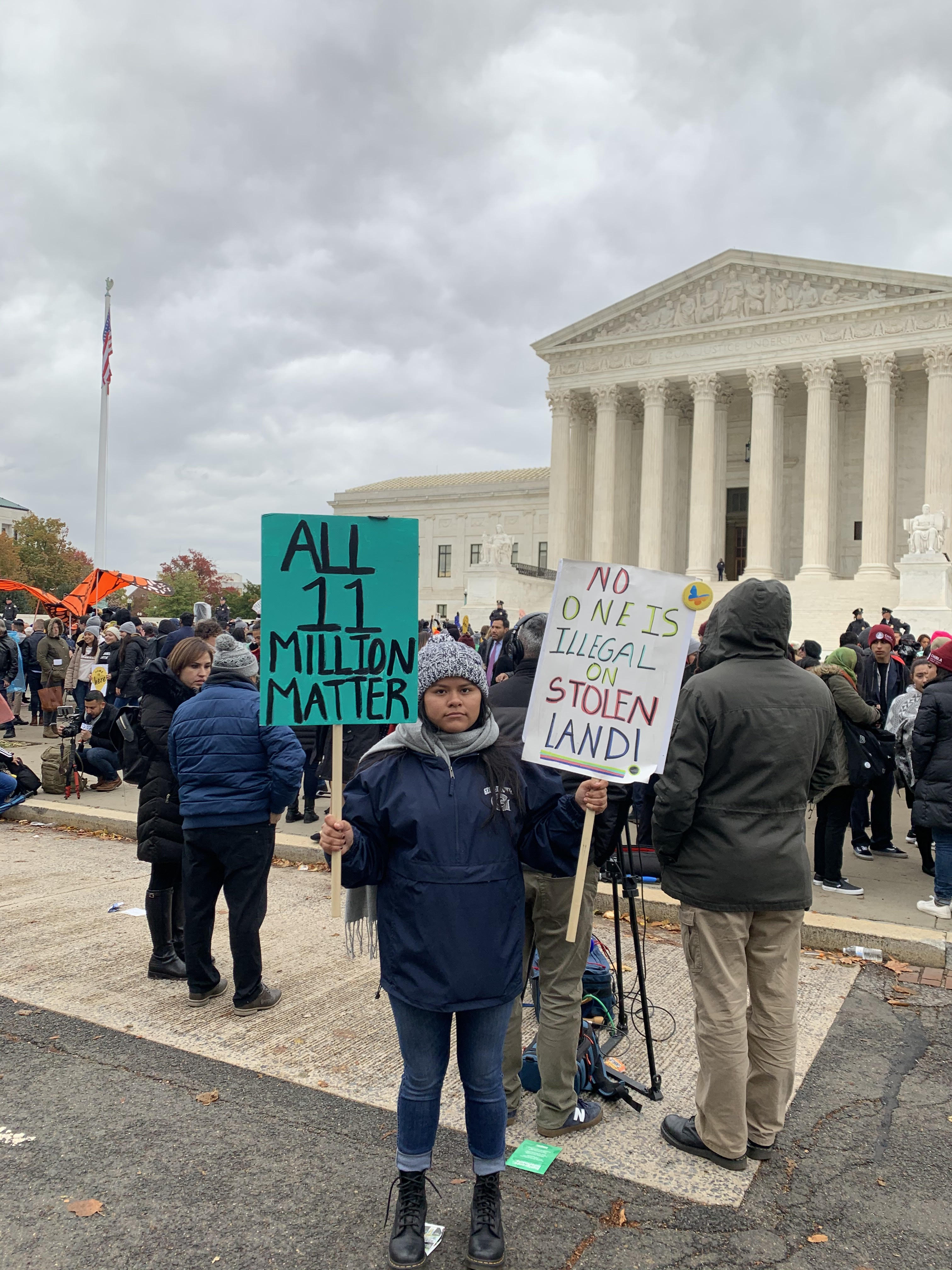 Melanie Cruz stands outside the U.S. Supreme Court in Washington D.C., on Nov. 12, 2019. (Courtesy of Melanie Cruz)