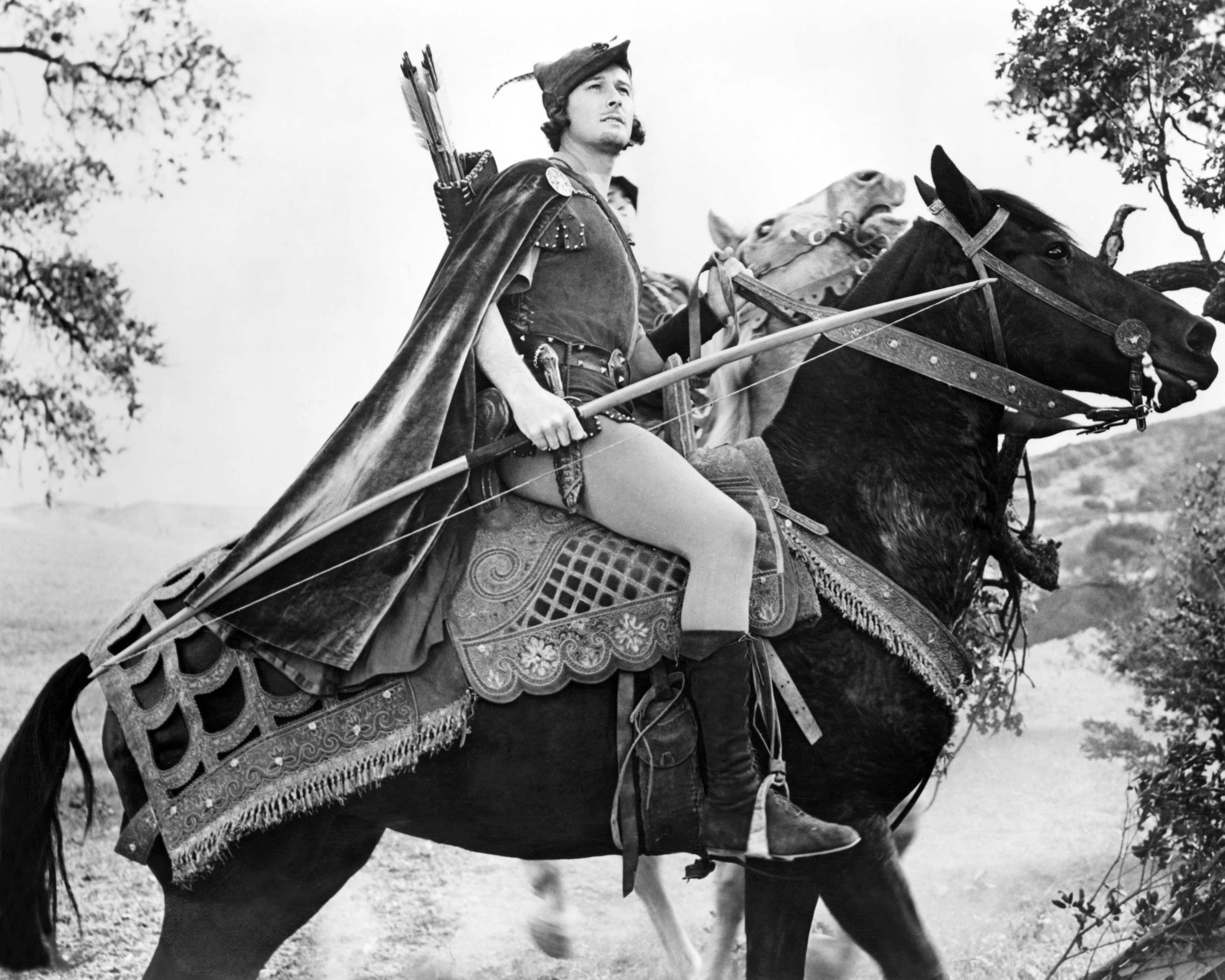 Actor Errol Flynn as Robin Hood in the film 'The Adventures of Robin Hood', 1938. (Silver Screen Collection/Getty Images)