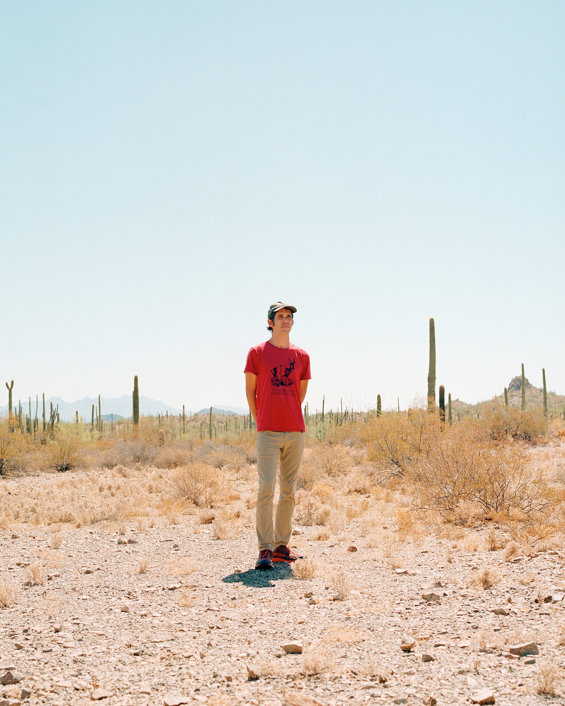 Scott Warren in the desert on the outskirts of Ajo, Ariz., on Sept 17.