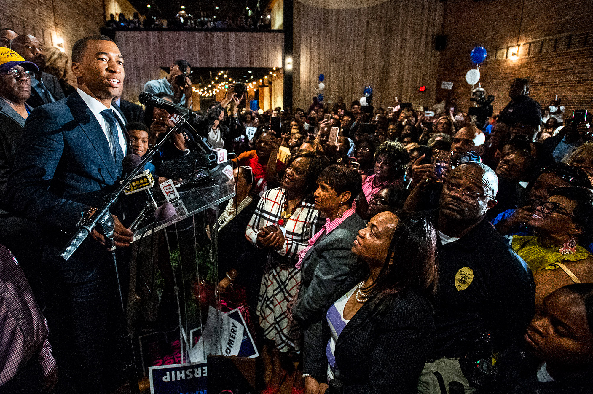 Montgomery Mayor-elect Steven Reed speaks at his victory party on Oct. 8. (Mickey Welsh—AP)