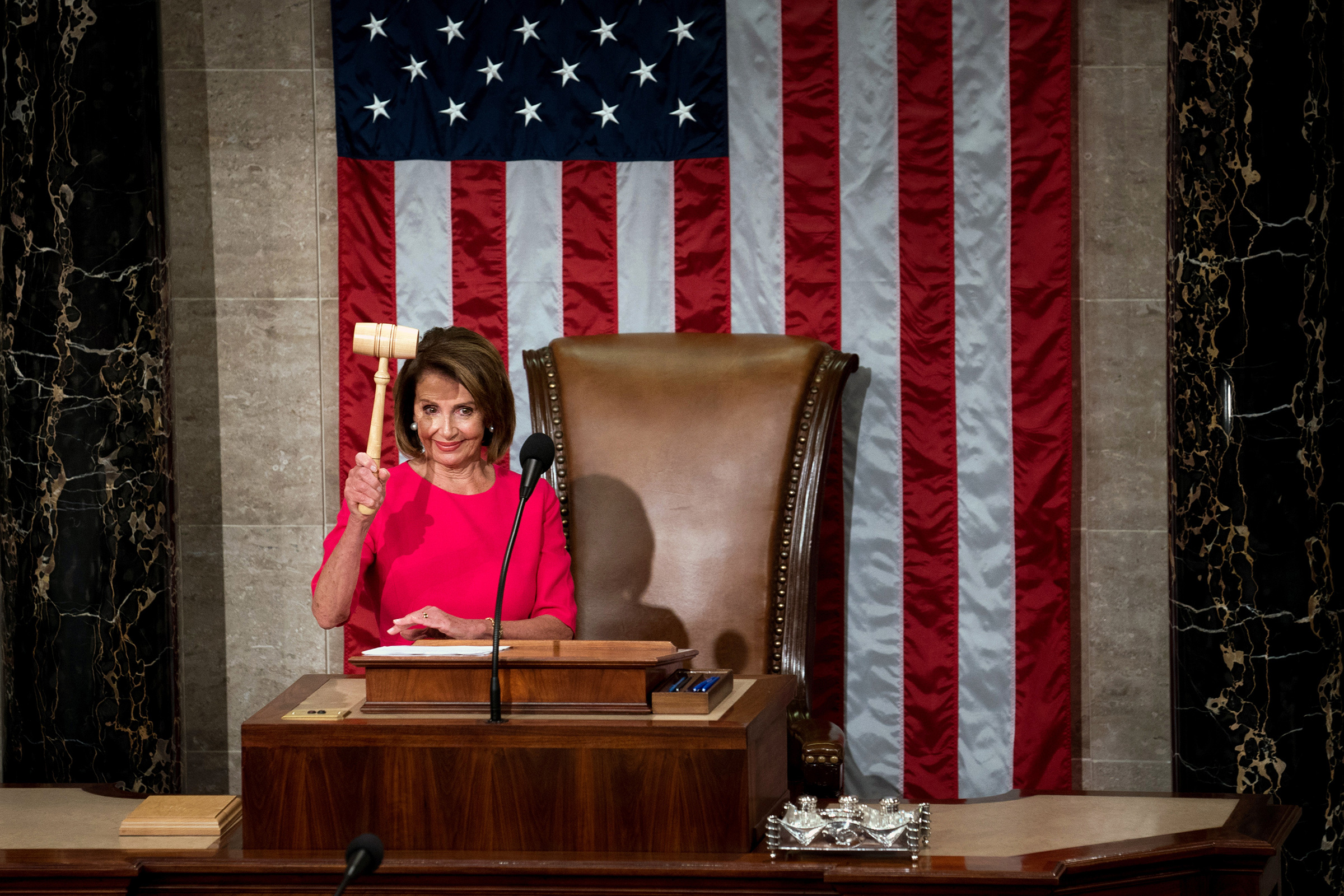 Rep. Nancy Pelosi wields the gavel after her election as Speaker of the House at the Capitol in Washington, D.C. on Jan. 3, 2019.