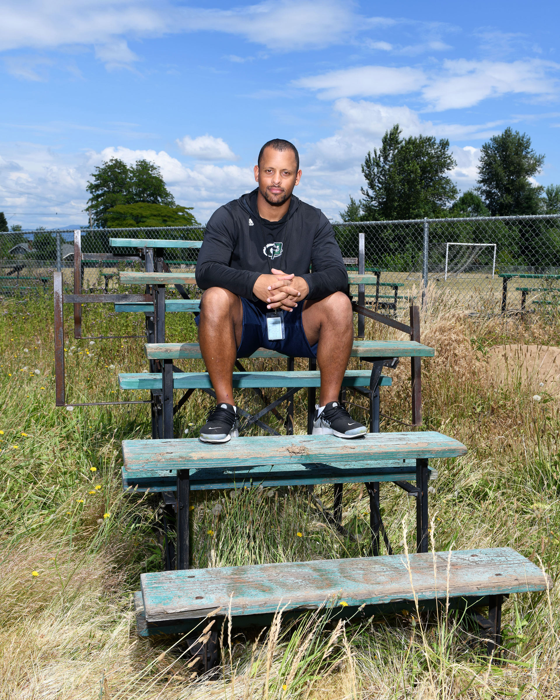 Parkrose High School football and track coach Keanon Lowe in Portland on June 25