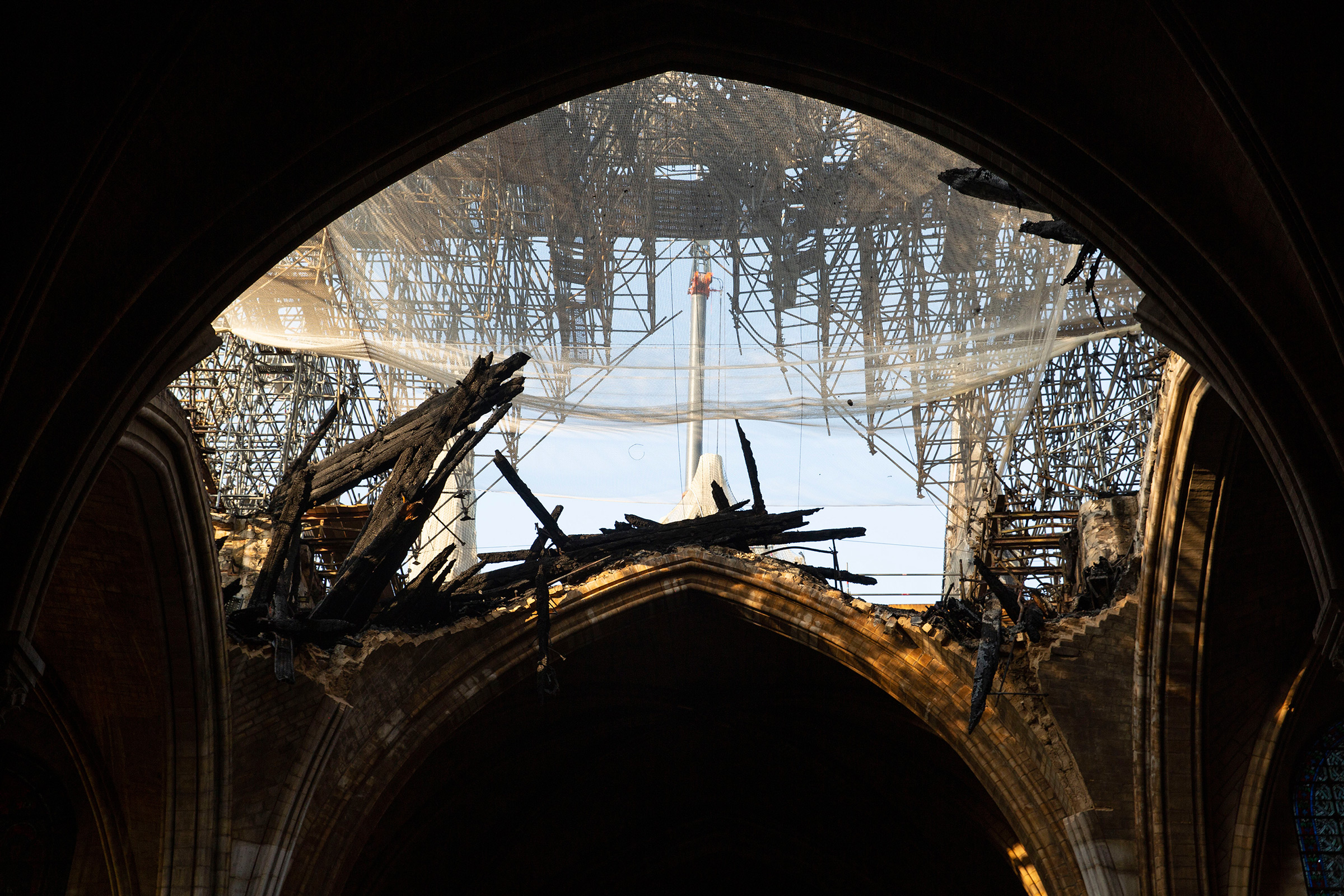 The damaged Notre Dame cathedral in June (Patrick Zachmann—Magnum Photos for TIME)