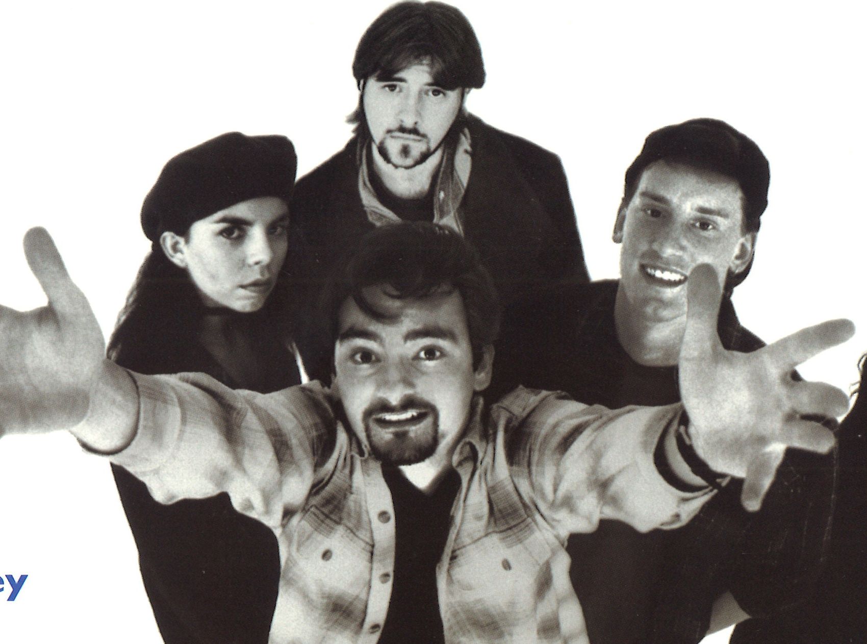 (clockwise from left Marilyn Ghigliotti, Kein Smith, Jeff Anderson and Brian O'Halloran) Clerks (1994) (Courtesy beIN Media Group)