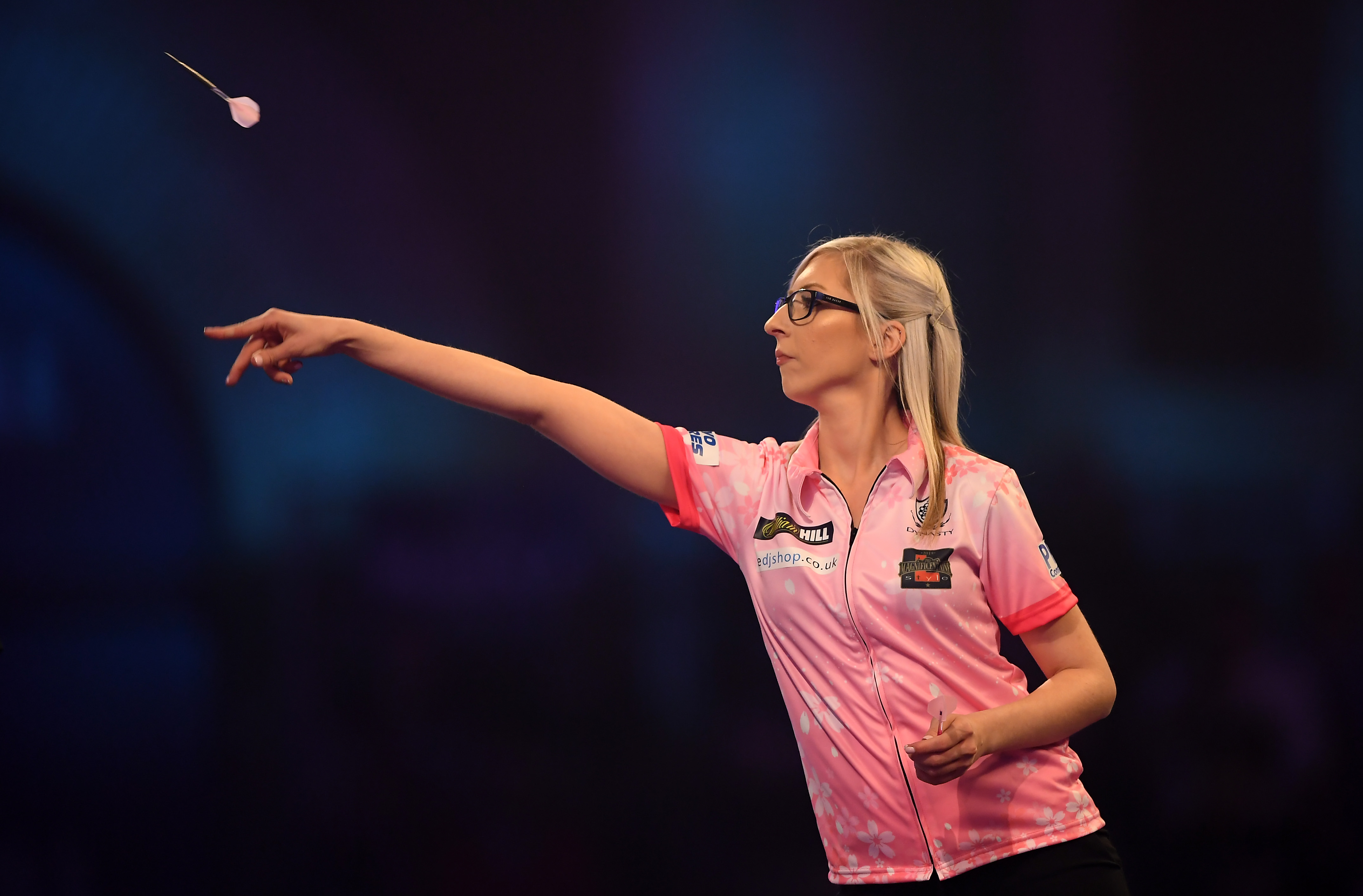 Fallon Sherrock in action during her 1st round game against Ted Evetts during Day 5 of the 2020 William Hill Darts Championship at Alexandra Palace on Dec. 17, 2019 in London, England. (Alex Davidson—Getty Images)
