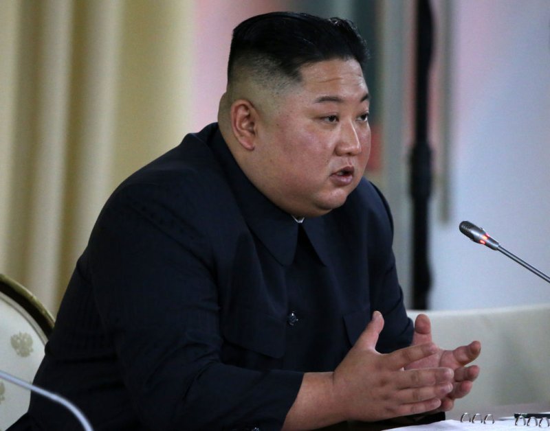 North Korean Leader Kim Jong-un speaks during the Russia - North Korea Summit on April 25, 2019 in Vladivostok, Russia. North Korean Leader Kim Jong-un is visiting Russia for the first time.