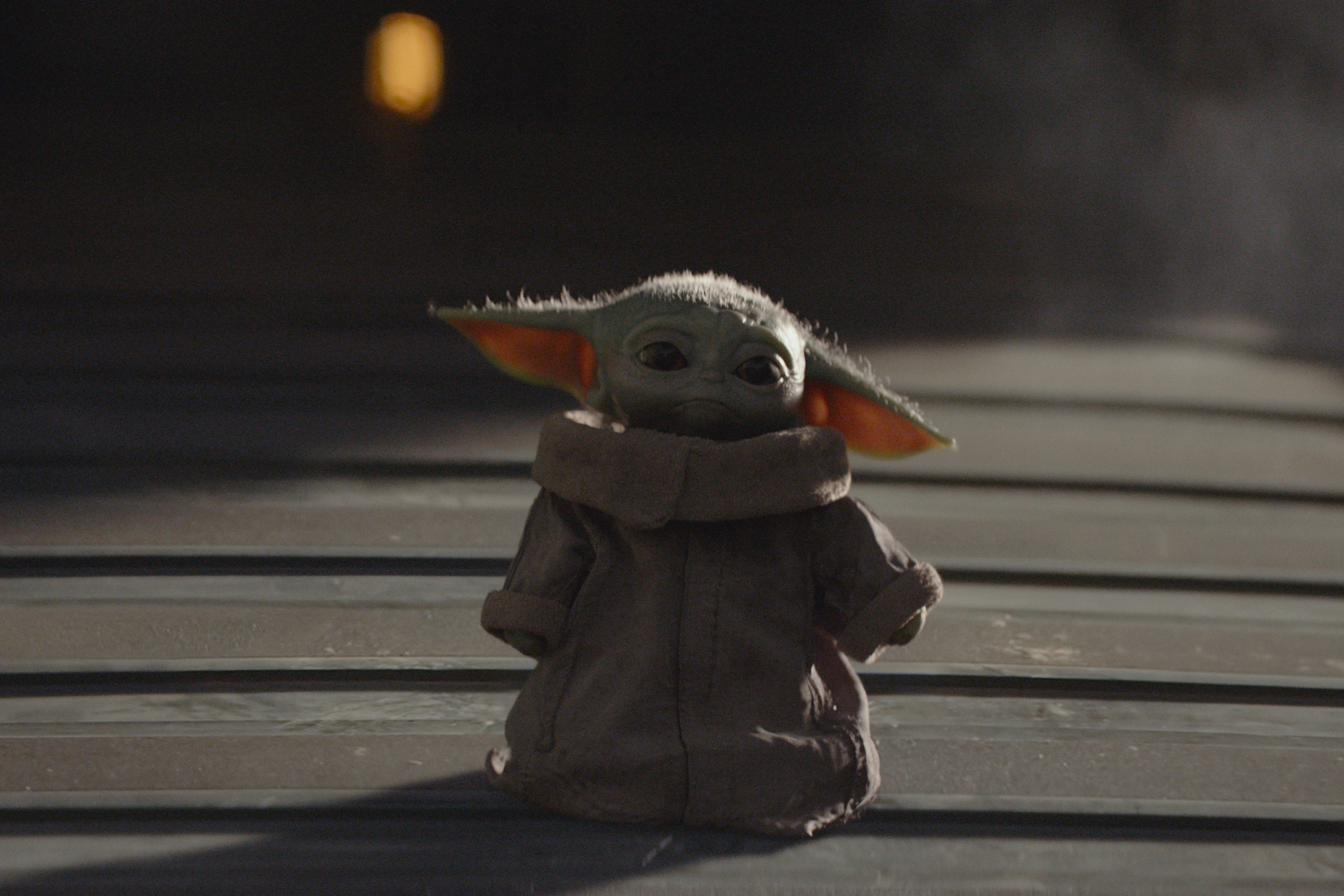 Baby Yoda in <em>The Mandalorian</em> (Disney+)