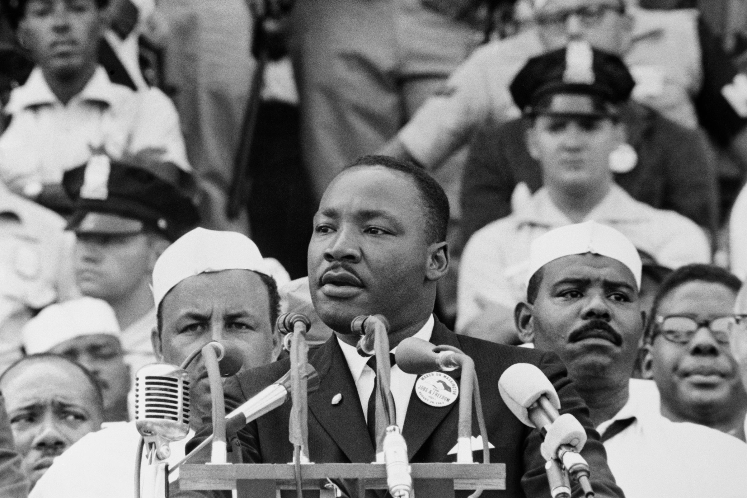 Martin Luther King Jr. gives his "I Have a Dream" speech to a crowd during the March on Washington on August 28, 1963. (Bettmann/Corbis)