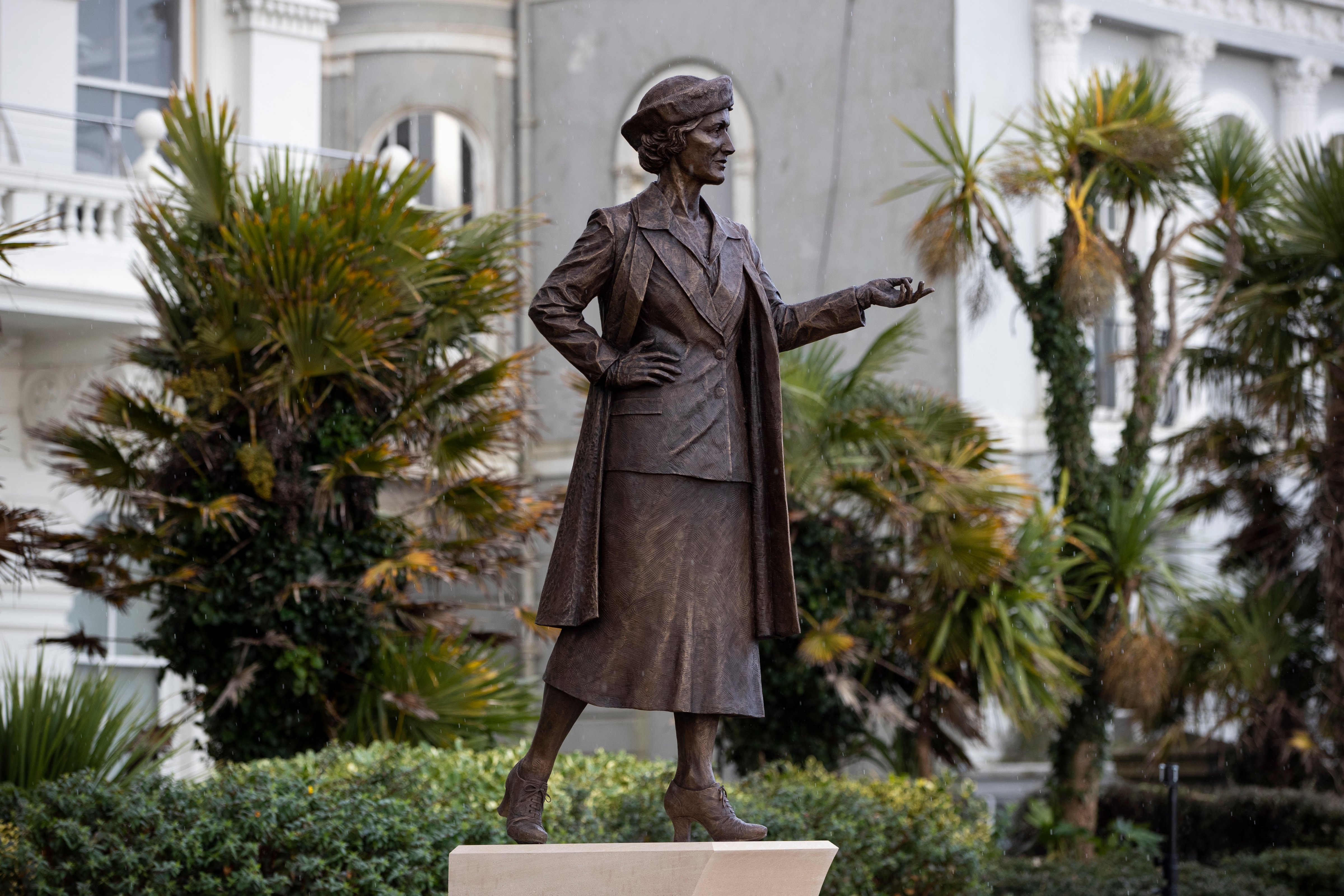 A statue of Nancy Astor, the first female MP to take her seat in the House of Commons 100 years ago, in Plymouth, England. The statue was unveiled on Nov. 28, 2019 by former British Prime minister Theresa May. (Dan Kitwood—Getty Images)