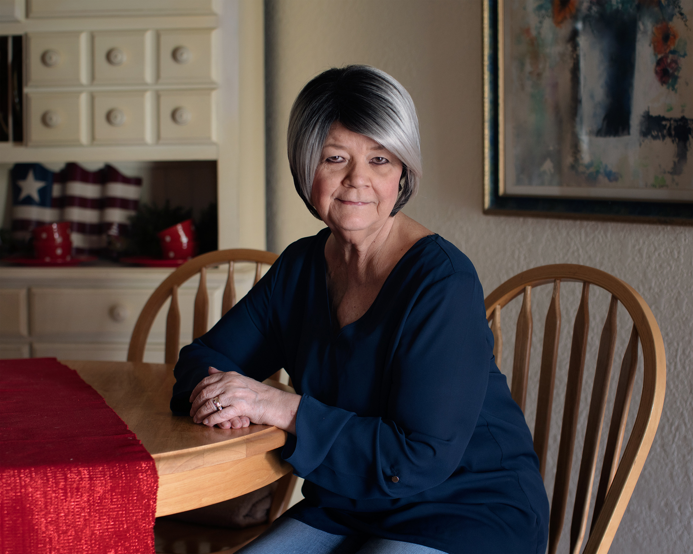 Cathy Ayers in her home in Harlingen, TX on Dec. 6, 2019. (Bryan Schutmaat for TIME)