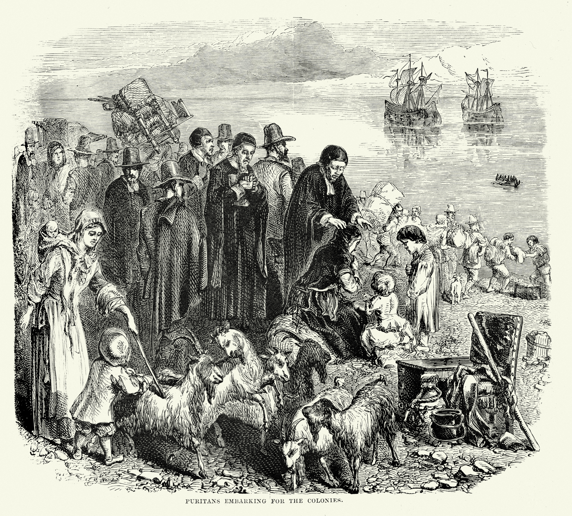 Puritans embarking for the Colonies