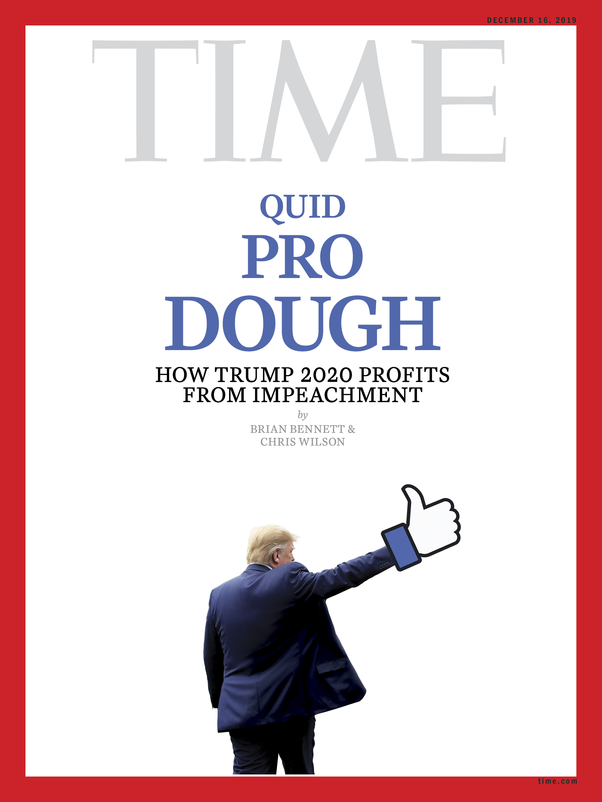 Quid Pro Dough Trump Facebook Time Magazine Cover