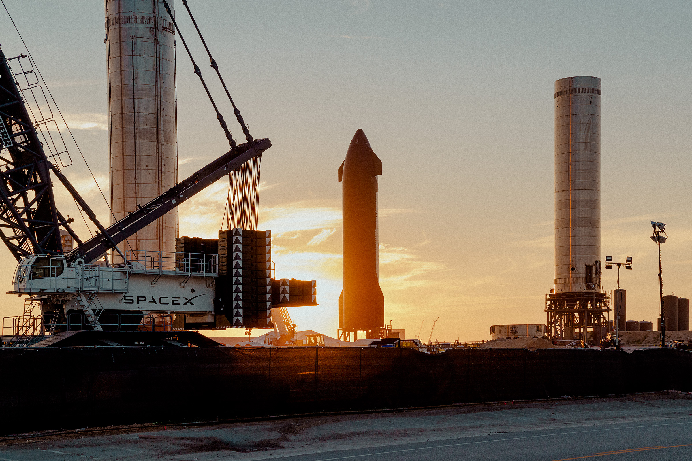 Rocket at Starbase, the SpaceX launch site in Boca Chica, Texas (Mark Mahaney for TIME)