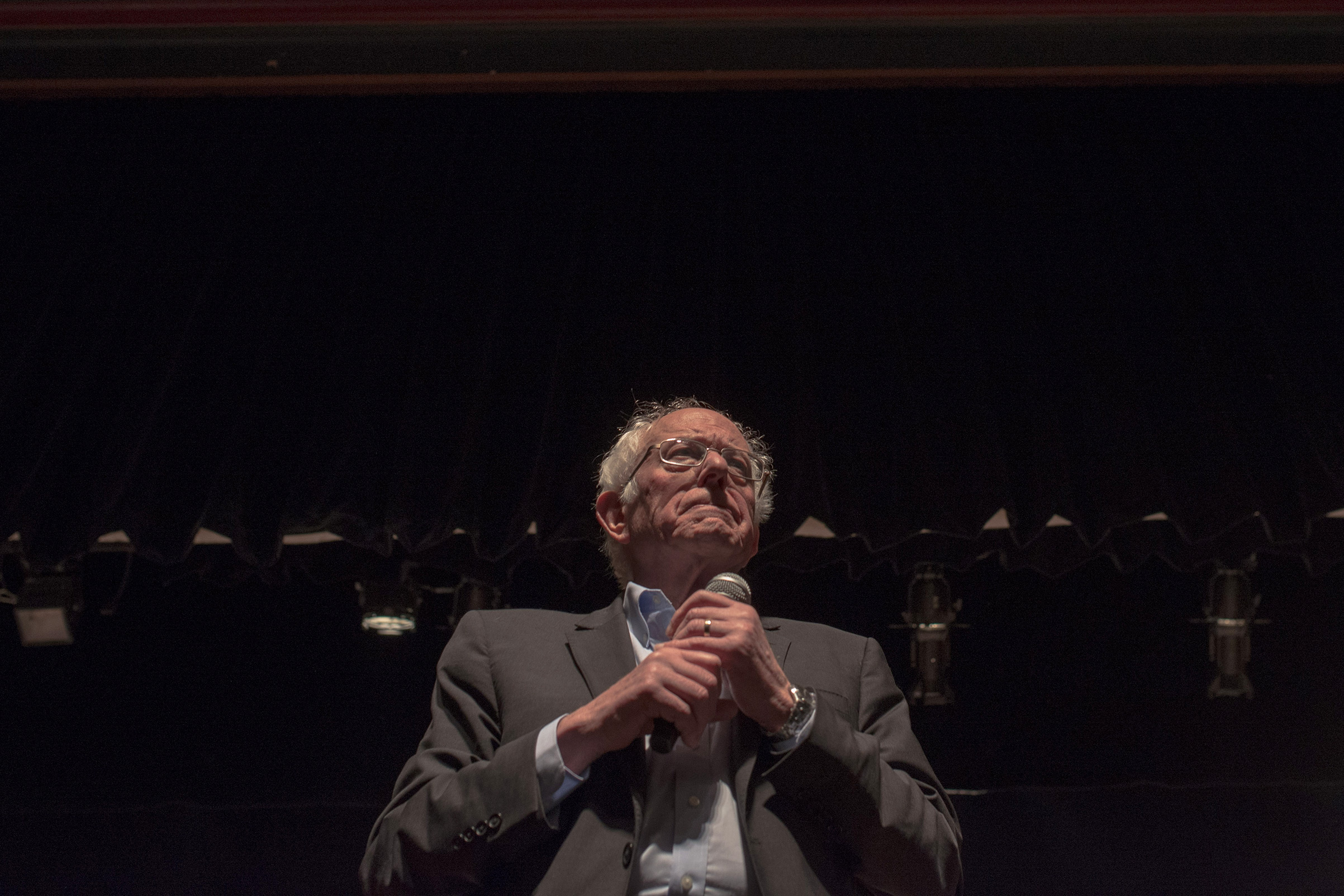 Democratic presidential candidate Sen. Bernie Sanders (I-VT) at a campaign rally in Ames, Iowa, Jan. 26, 2020. (September Dawn Bottoms for TIME)