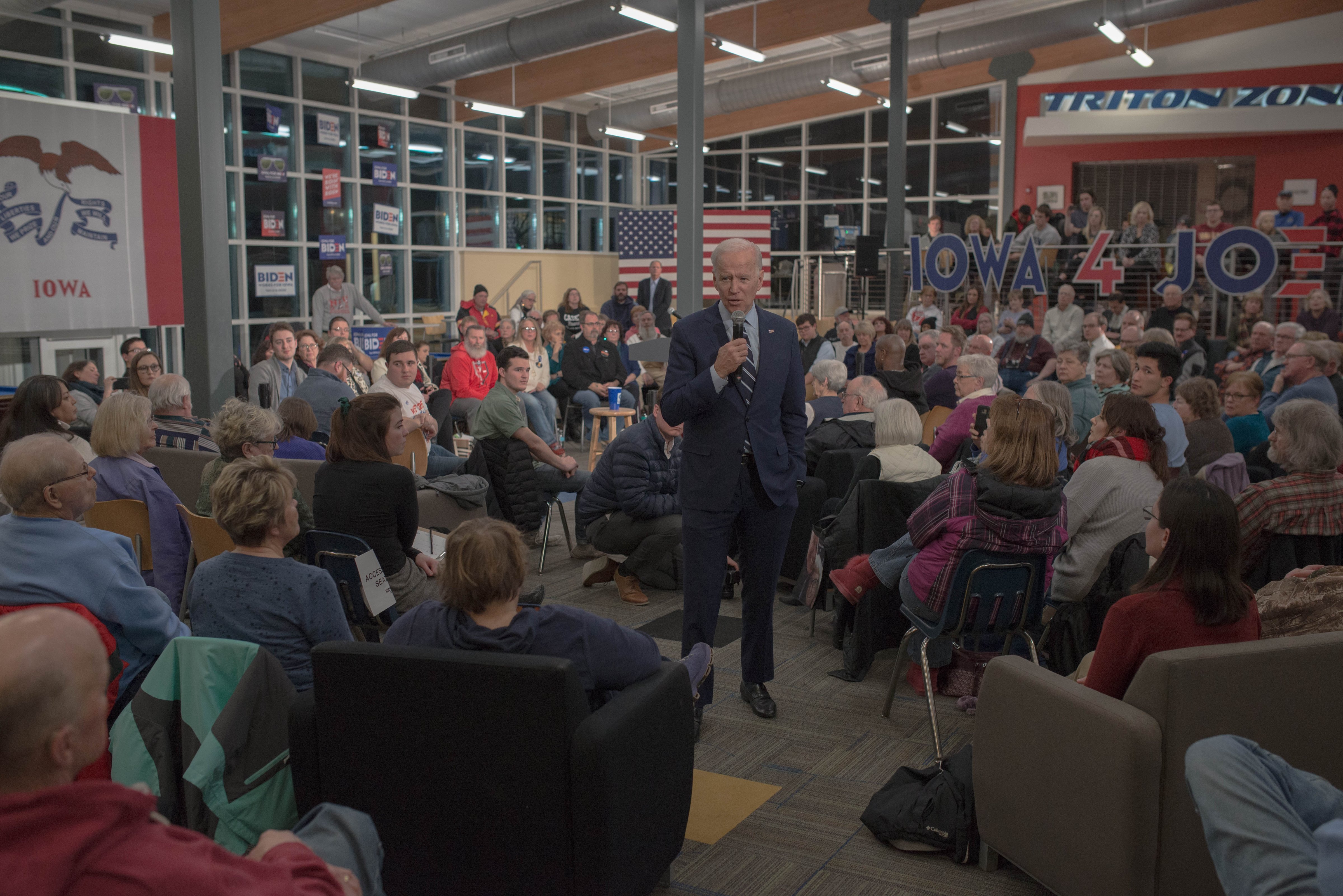 Presidential candidate, former Vice President Joe Biden  during a community event in Fort Dodge, Iowa, Jan. 21, 2020. (September Dawn Bottoms for TIME)