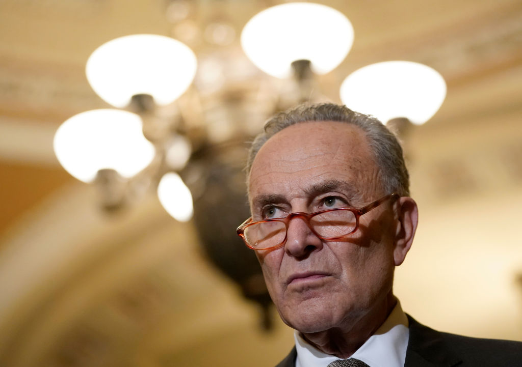Senate Minority Leader Chuck Schumer (D-NY) during a press conference following weekly policy luncheons at the U.S. Capitol in Washington, DC, on December 10, 2019. (Win McNamee—Getty)