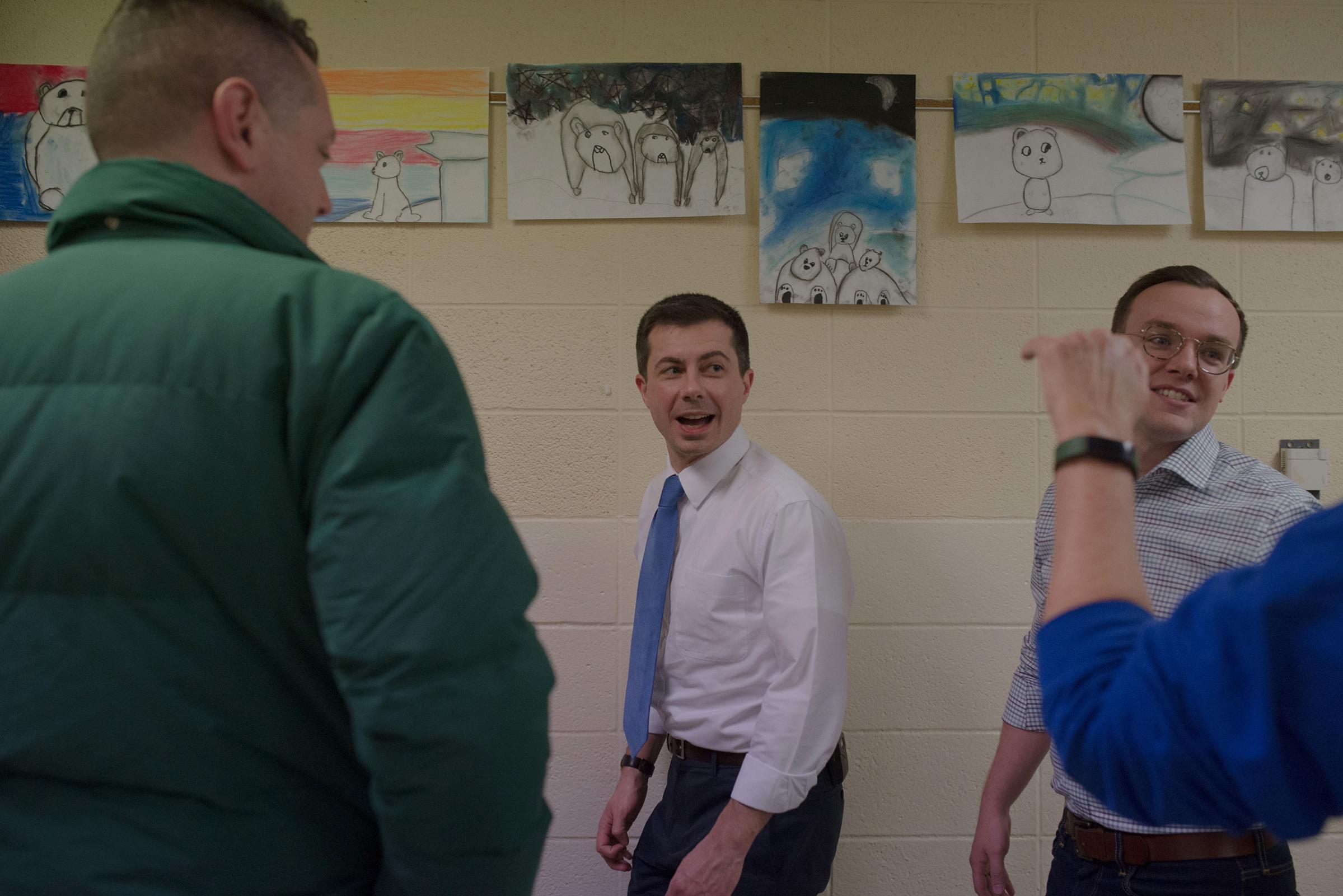 Pete Buttigieg at Town Hall in Vinton, IA on Jan. 27, 2020. Photo by September Dawn Bottoms for TIME.