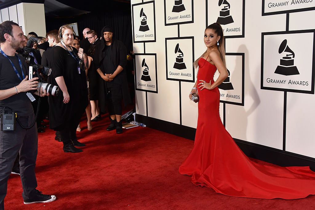 Singer Ariana Grande attends The 58th GRAMMY Awards at Staples Center on February 15, 2016 in Los Angeles, California. (WireImage—2016 John Shearer)