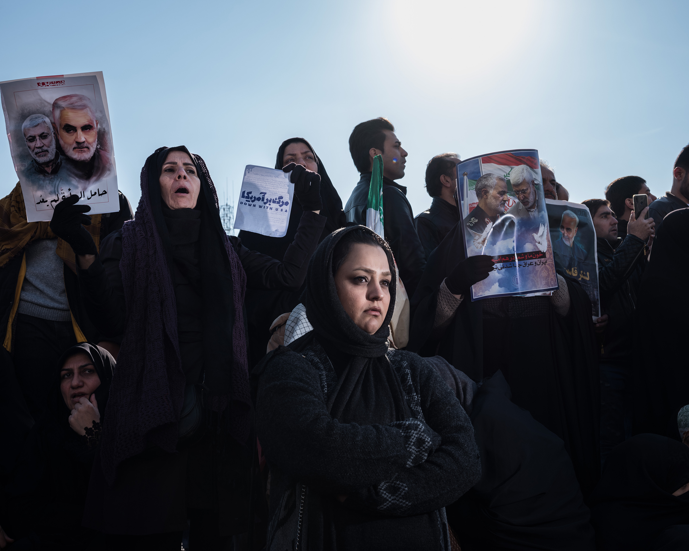 Iranians in Tehran on Jan. 6 publicly mourn the death of Major General Qasem Soleimani (Newsha Tavakolian—Magnum Photos for TIME)