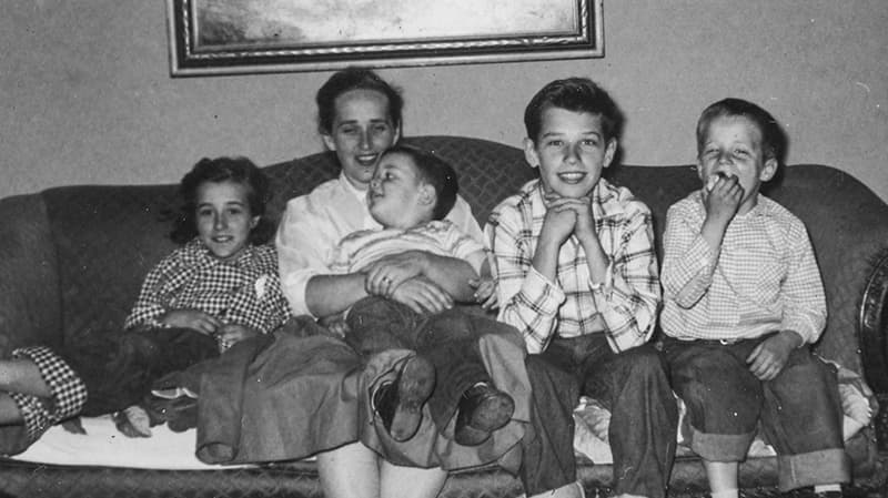 The Bidens at their family home in the 1950s; Joe is second from the right (Courtesy Biden Campaign)