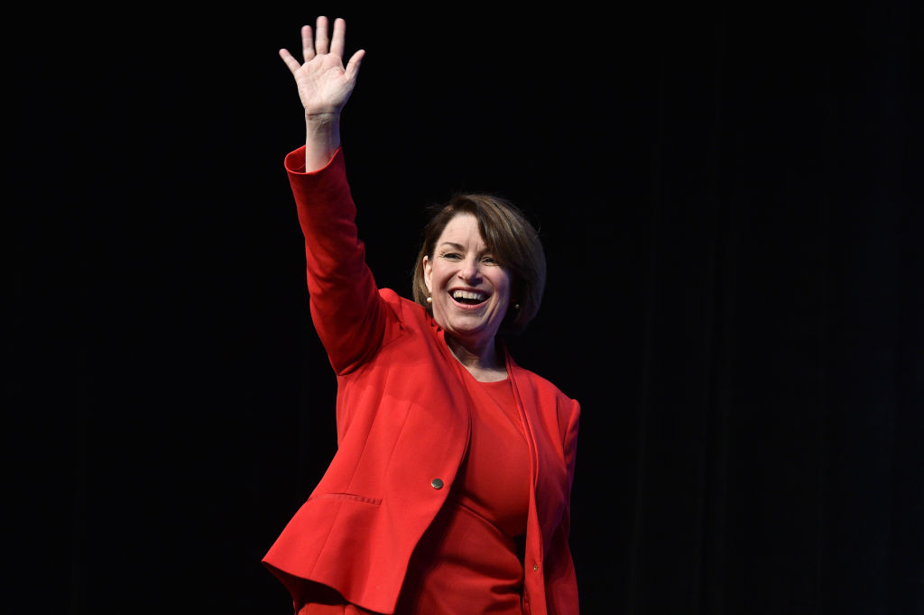 Democratic presidential candidate Sen. Amy Klobuchar speaks during the Nevada Democrats' "First in the West" event at Bellagio Resort &amp; Casino in Las Vegas on Nov. 17, 2019. (David Becker—Getty Images)