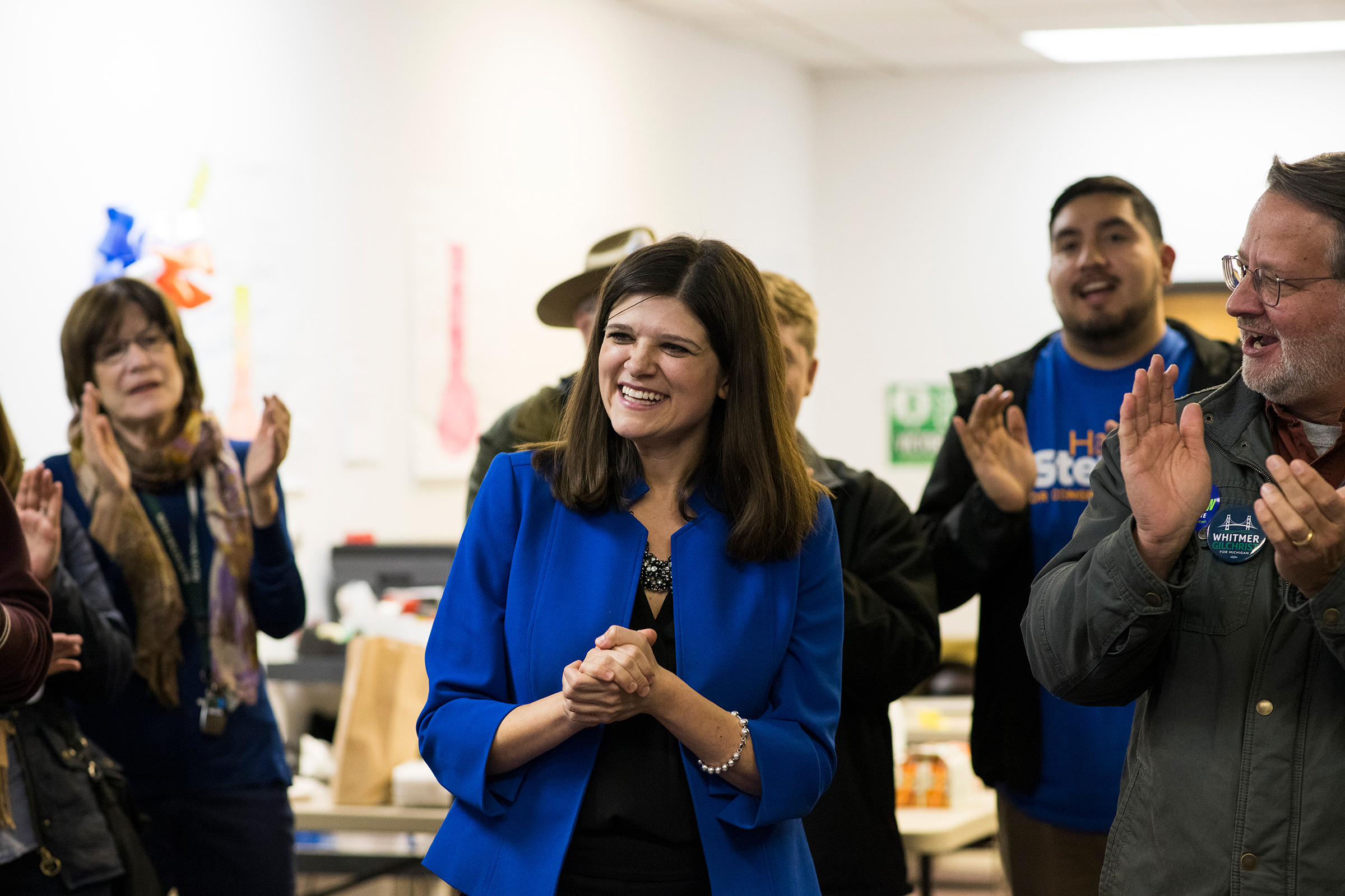 Stevens campaigns in her Michigan district during her 2018 congressional run