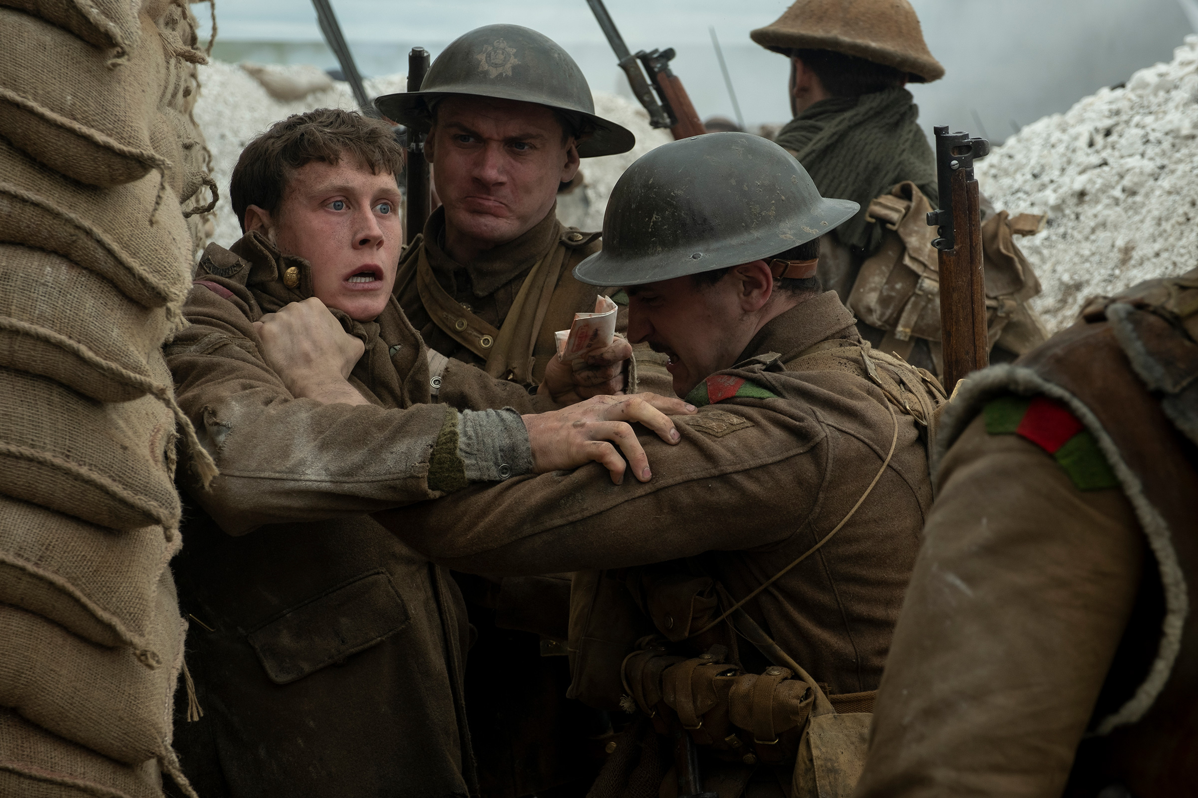A bracing war drama shot in the style of one continuous take by director Sam Mendes, 1917 was nominated in 10 categories (Universal)