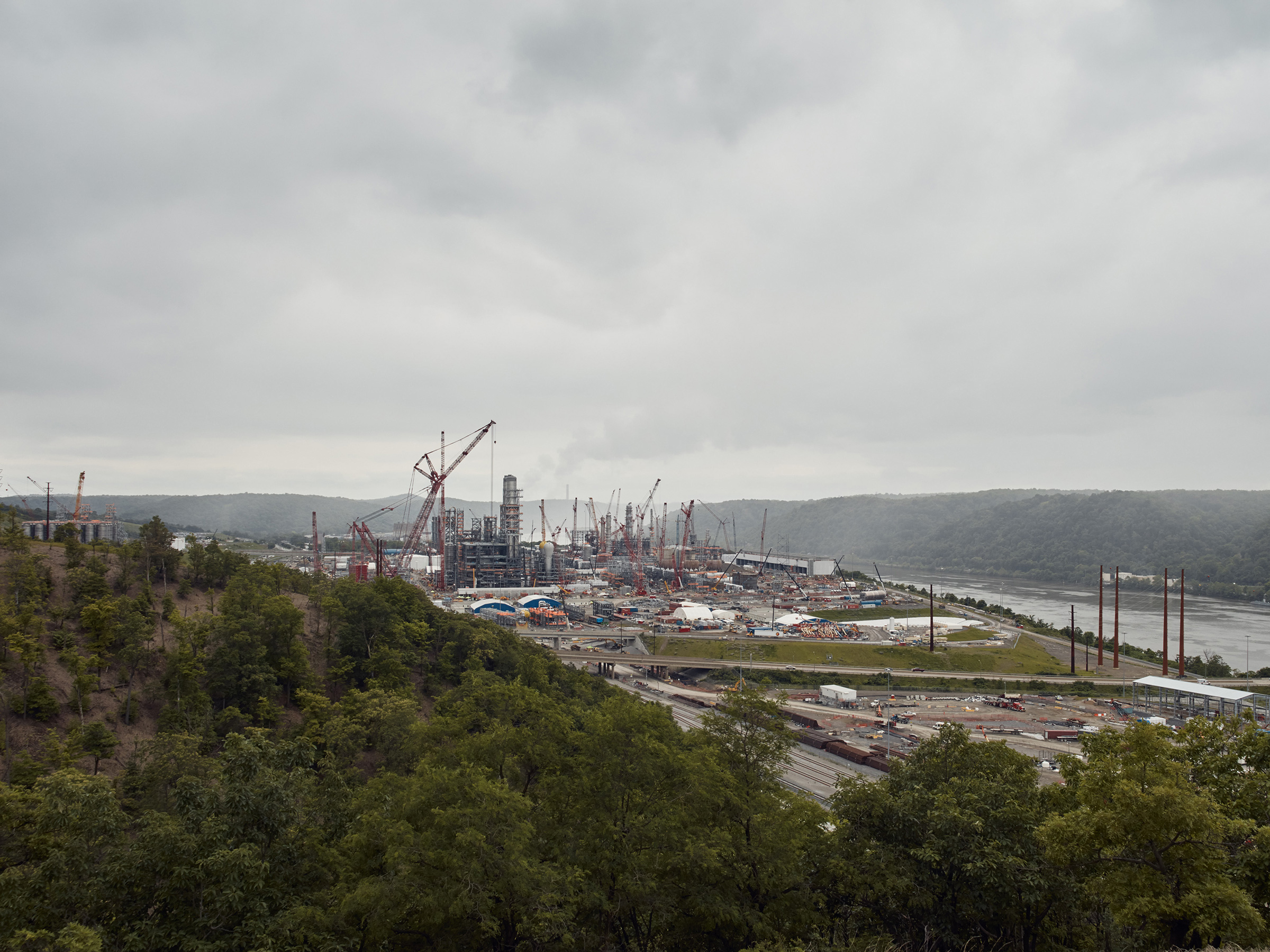 A $6 billion Shell plastics facility is currently under construction outside of Pittsburgh (Ross Mantle—The New York Times/Redux)