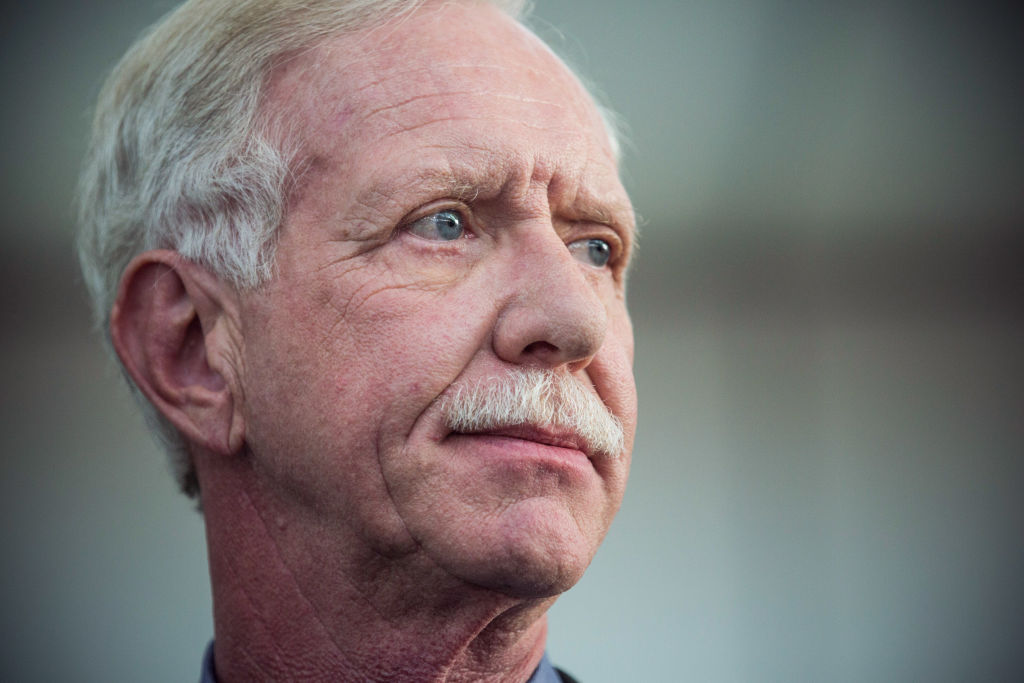 Chesley "Sully" Sullenberger, a retired airline captain famous for landing a commercial jet on the Hudson River, celebrates the five-year anniversary of "The Miracle on the Hudson" in New York City, on Jan. 15, 2014. (Andrew Burton—Getty Images)