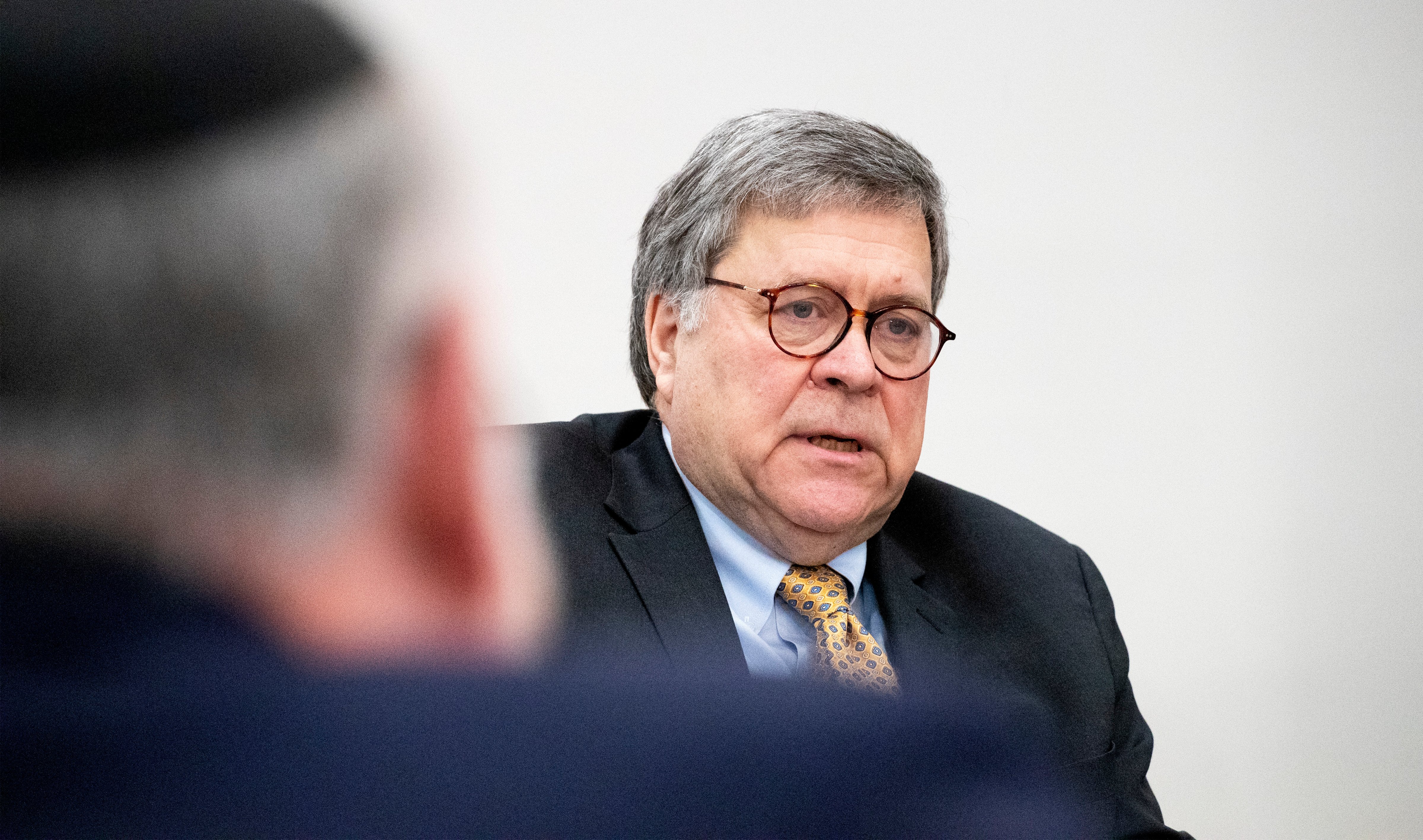 Attorney General William Barr speaks during a meeting with Jewish leaders at the Boro Park Jewish Community Council, Tuesday, Jan. 28, 2020 in New York. (Mark Lennihan—AP)