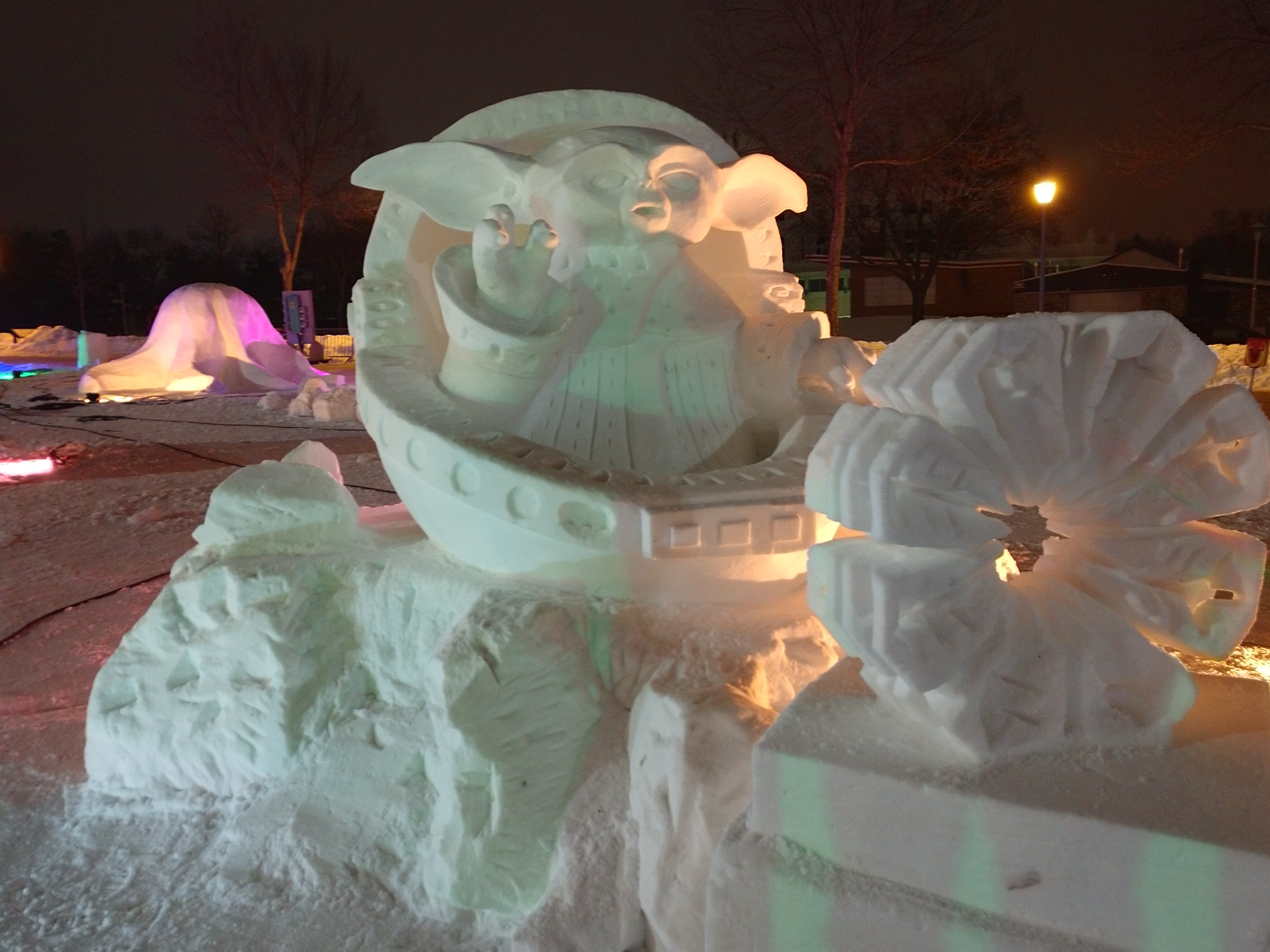 "The Asset" snow sculpture created by the Pig’s Eye Pirates team for the 2020 Saint Paul Winter Carnival in Saint Paul, Minn. (Jason Moe)