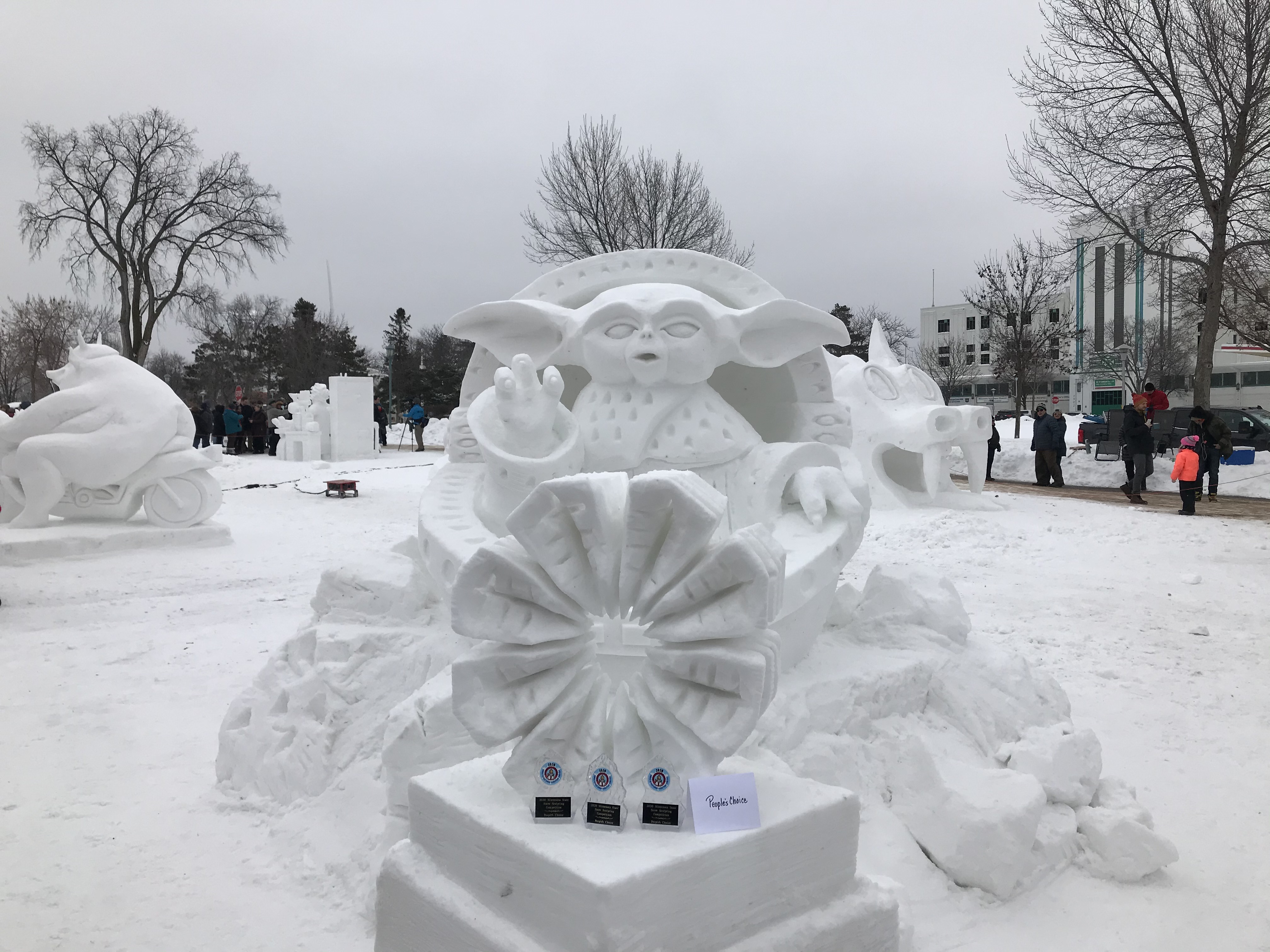 "The Asset" snow sculpture created by the Pig’s Eye Pirates team for the 2020 Saint Paul Winter Carnival in Saint Paul, Minn. (Jason Moe)