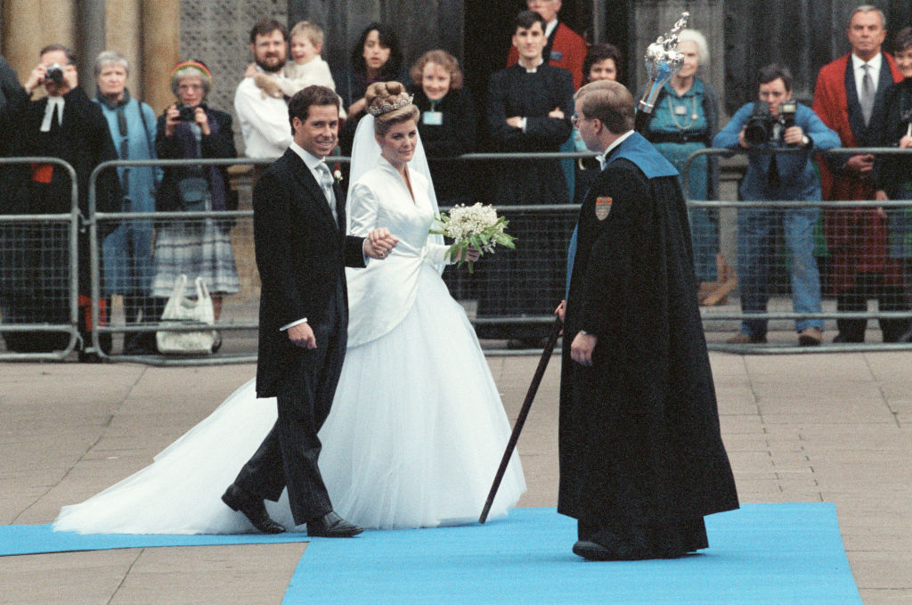 The Wedding of David Armstrong-Jones, Viscount Linley, to Serena Stanhope, at St Margaret's Church in London on Oct 8, 1993. (Getty Images)