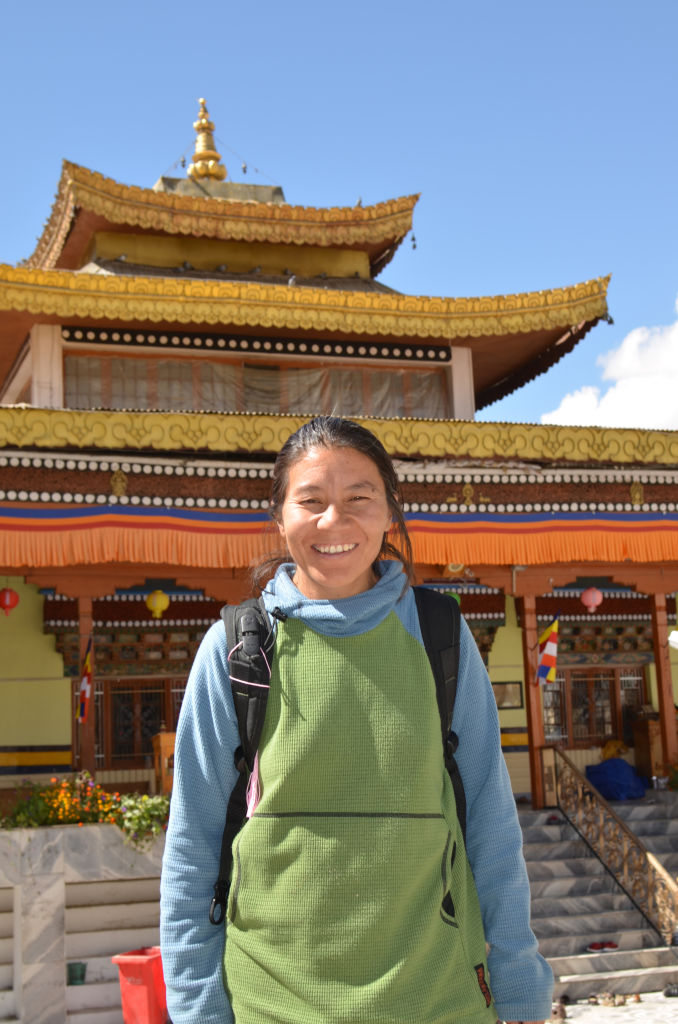 Thinlas Chorol, founder of "Ladakhi Women's Travel Organisation", can be seen in front of a monastery in Leh, India. (Karen Baeur—Getty)
