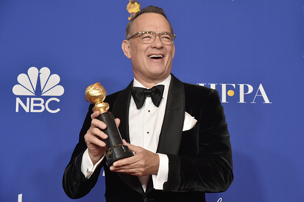Tom Hanks poses in the press room of the 77th Golden Globes Awards at the Beverly Hilton Hotel in Beverly Hills, California on Jan. 05, 2020.