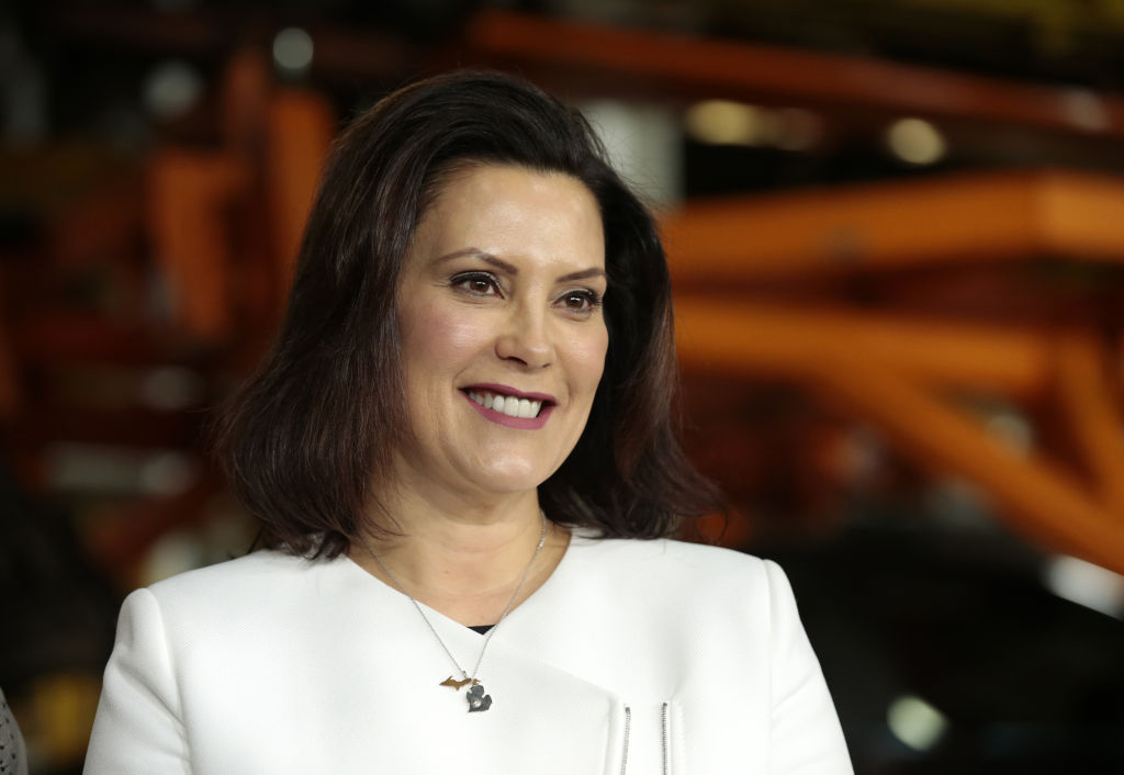 Gretchen Whitmer, governor of Michigan, smiles during an event at the General Motors Co. Orion Assembly plant in Orion Township, Michigan, U.S., on March 22, 2019. (Jeff Kowalsky—Bloomberg/Getty Images)