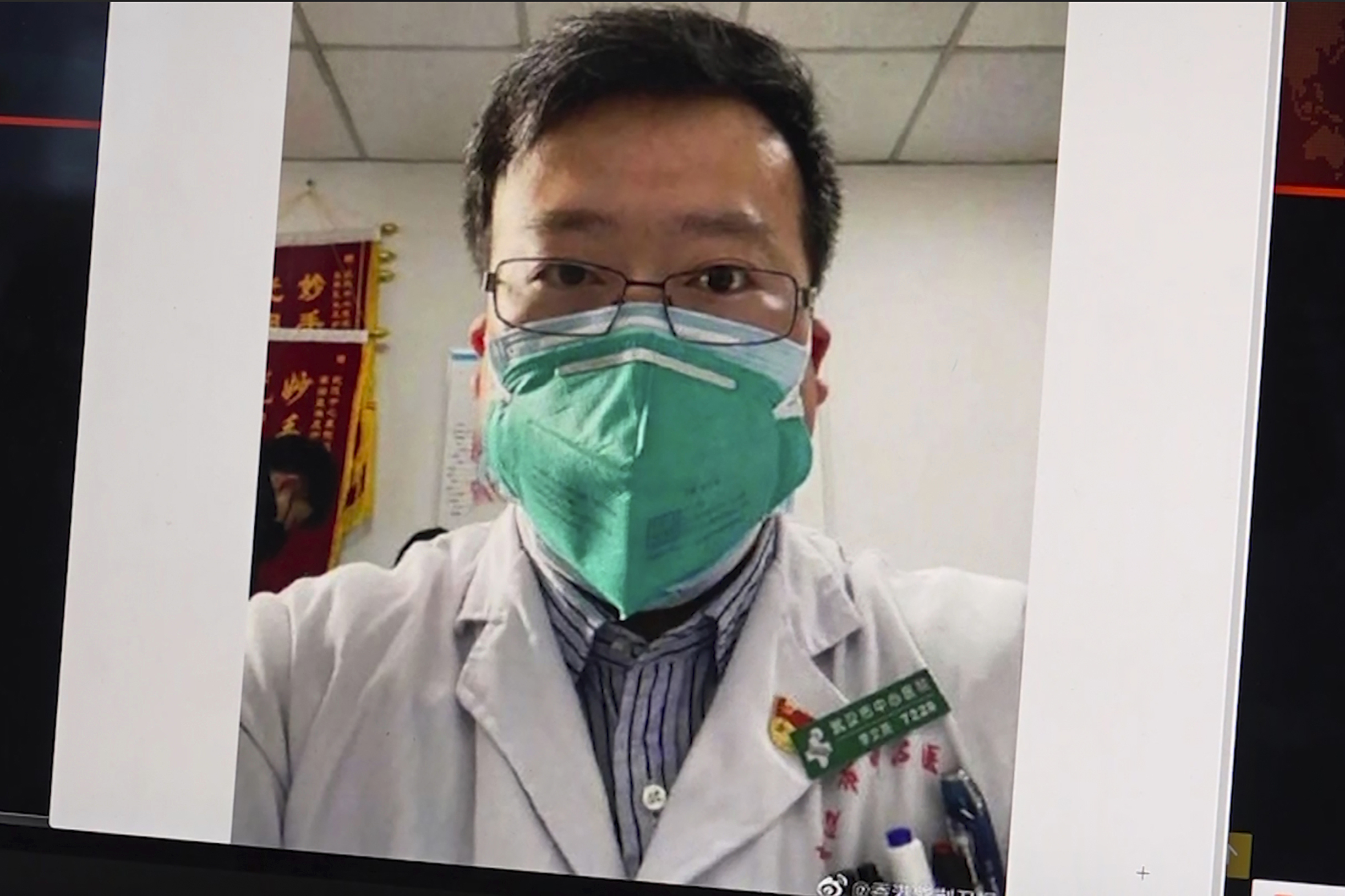 This image from video shows a selfie of Dr. Li Wenliang. (AP)