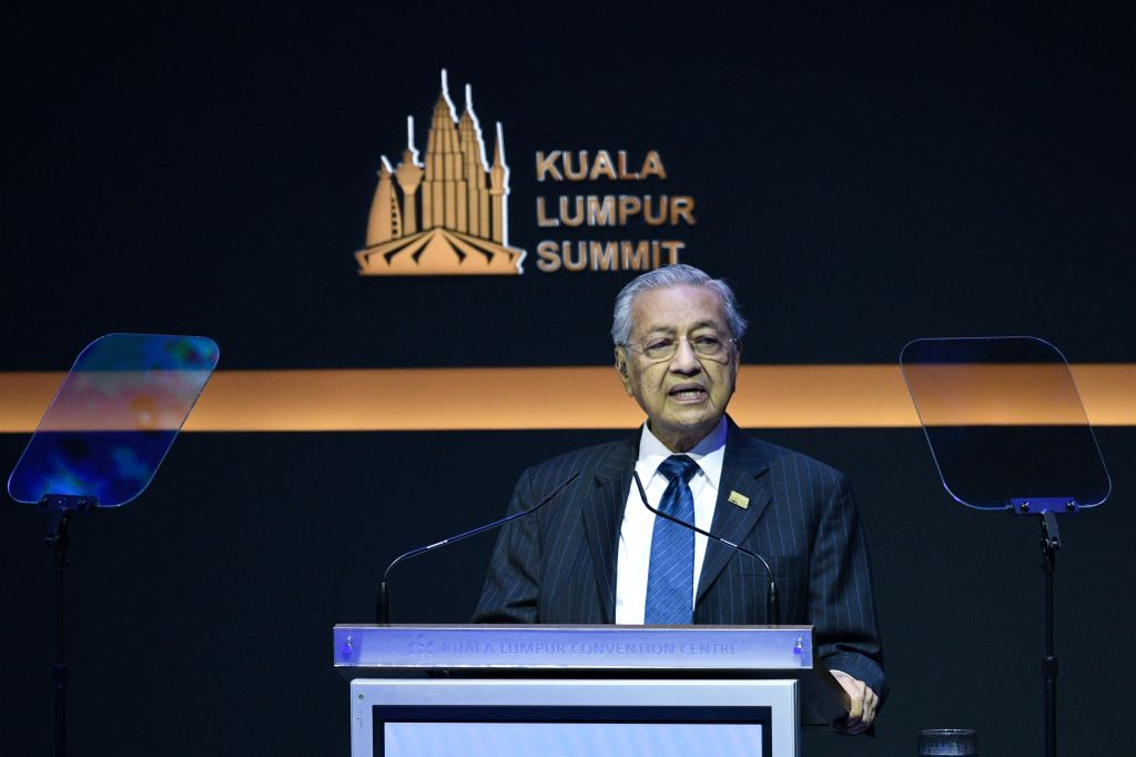 Malaysian Prime Minister Mahathir Mohamad, pictured at a summit on Dec. 19, 2019, has submitted his resignation to Malaysia's king. (Mohd Rasfan–AFP/Getty Images)