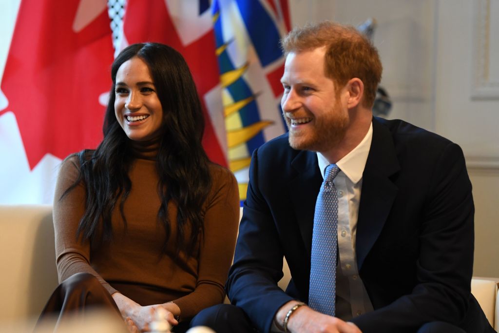 Britain's Prince Harry, Duke of Sussex and Meghan, Duchess of Sussex pictured during a visit to Canada House in London on Jan. 7, 2020. (Daniel Leal-Olivals—AFP/Getty Images)