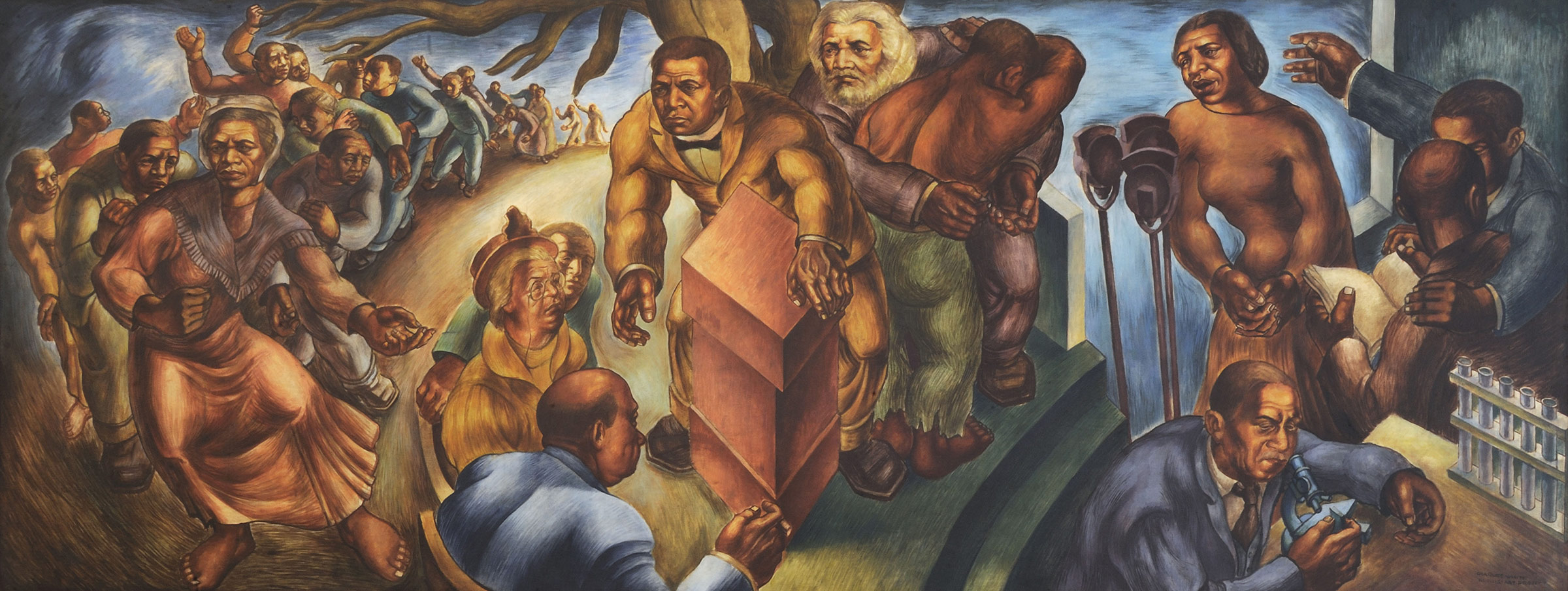 Charles White, Progress of the American Negro: Five Great American Negroes, 1939–40 (Howard University Gallery of Art)