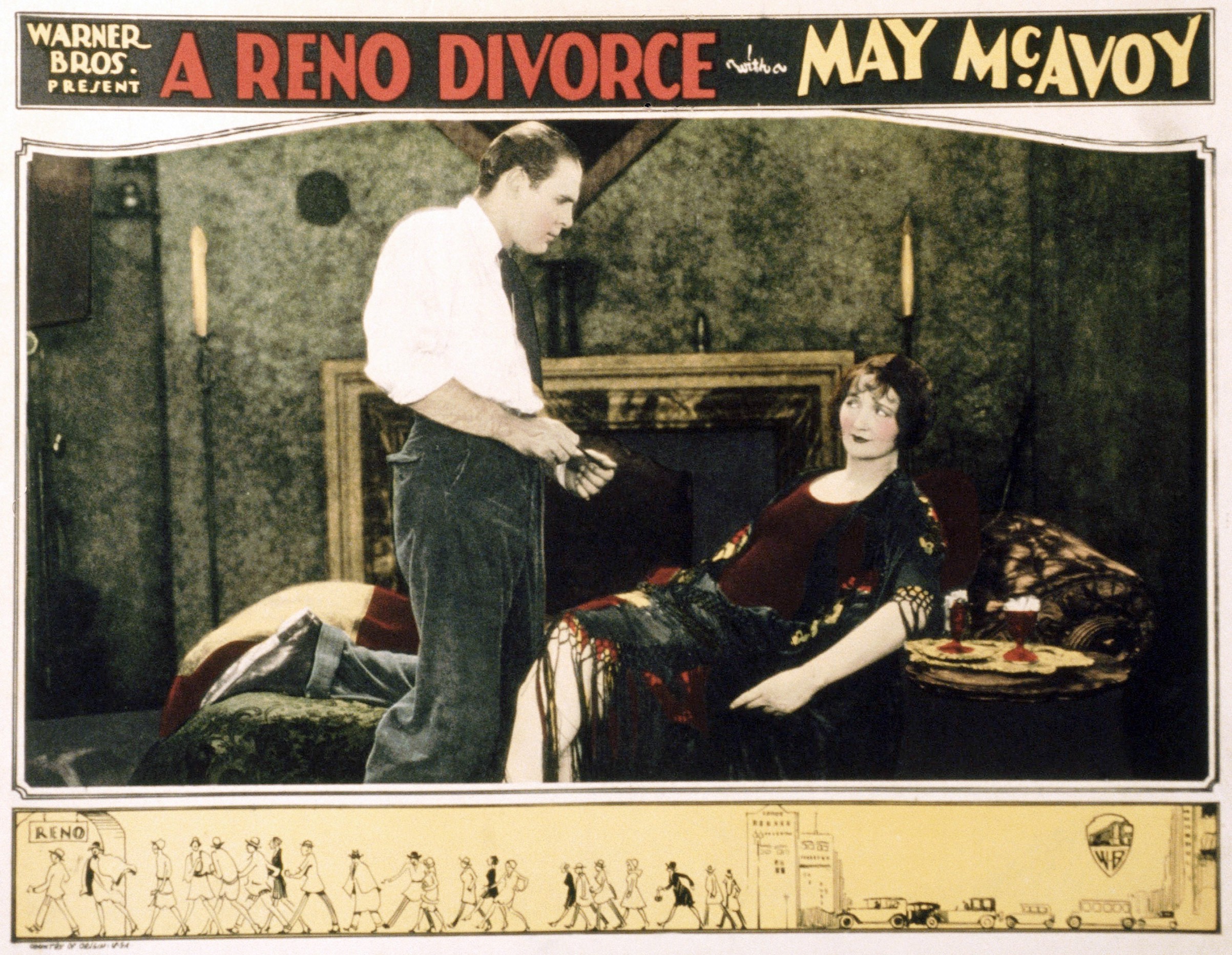 Ralph Graves and Hedda Hopper in 'A Reno Divorce,' 1927 (LMPC via Getty Images)