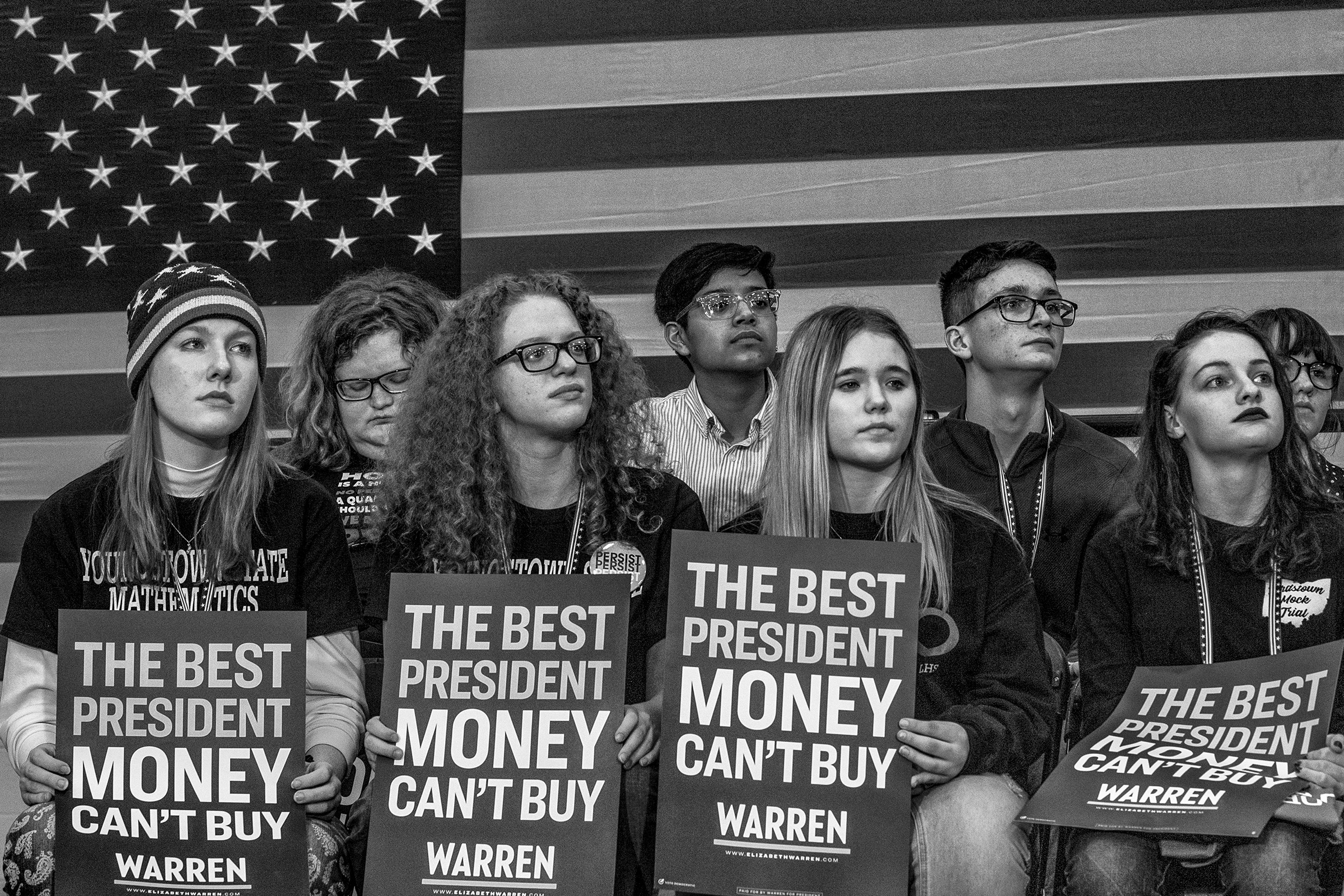 Date: Saturday, February 1, 2020Event: Iowa CIty Get Out the Caucus RallyAddress: West High School2901 Melrose Ave, Iowa City, IA 52246Supporters of Elizabeth Warren listening as she gives her speech.