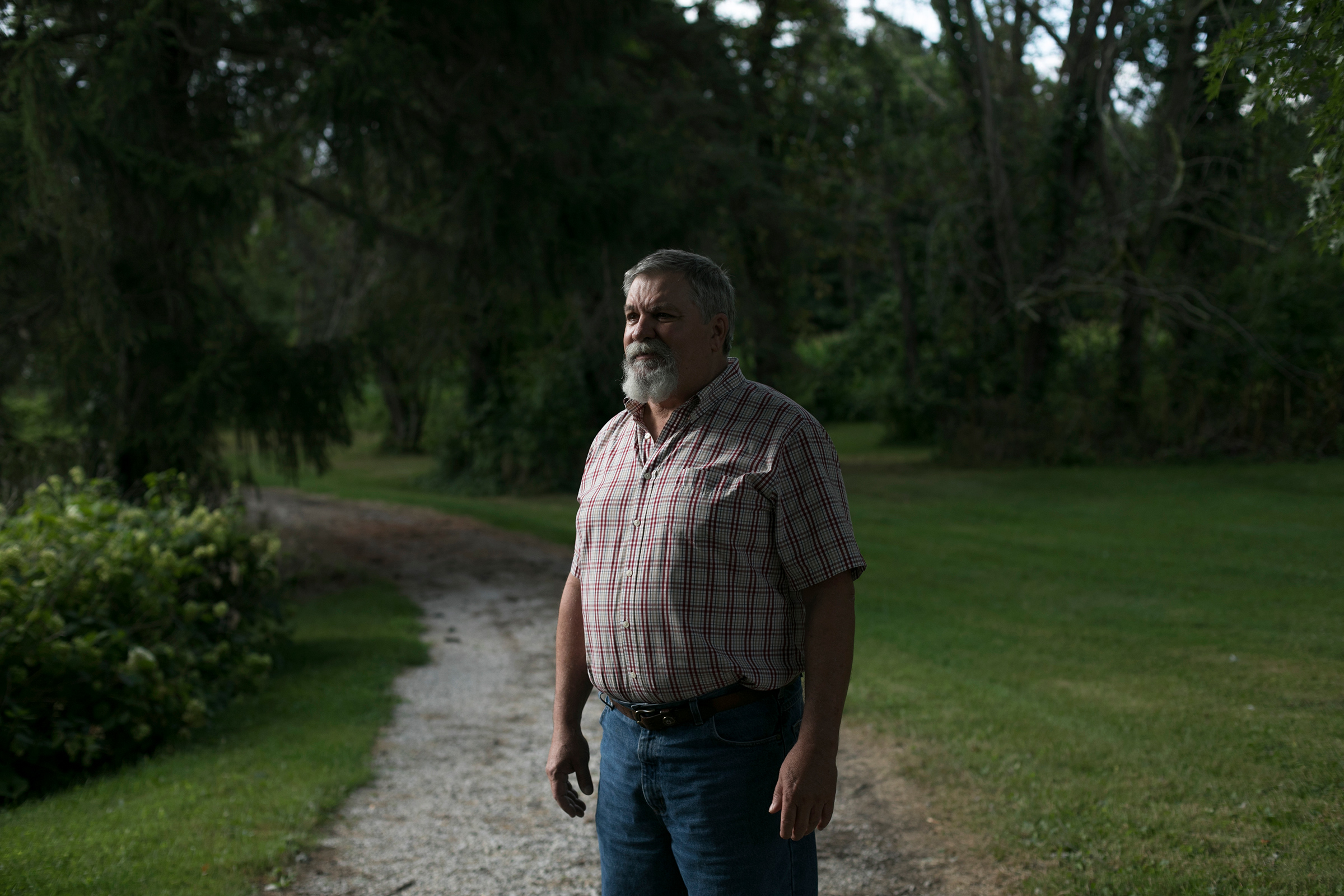 Larry Harmon outside of his home in Kent, Ohio on Aug. 4, 2017.