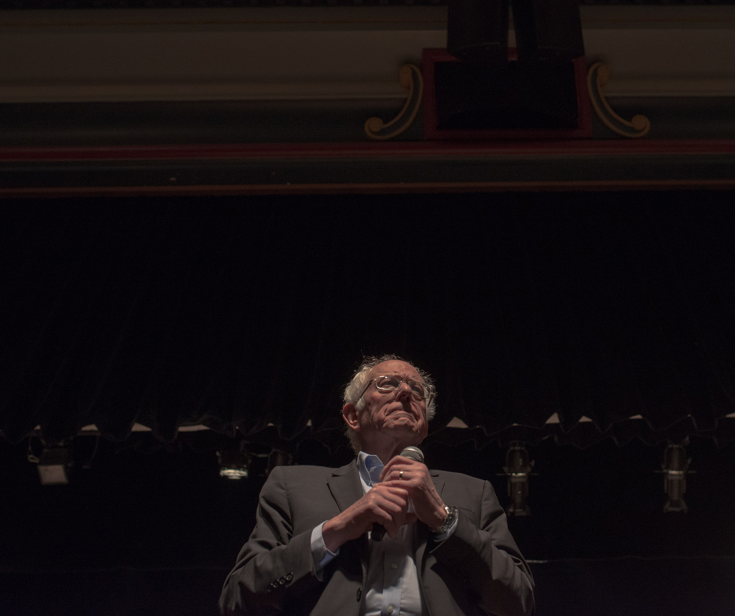 Sanders addresses supporters at a rally in Ames on Jan. 26