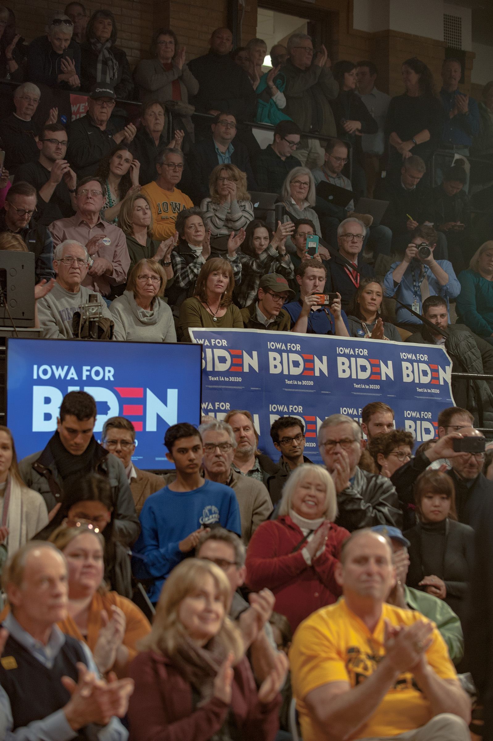 Supporters at the Joe Biden Town Hall in Cedar Rapids, Iowa. (September Dawn Bottoms for TIME)