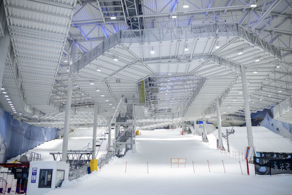 Ski runs stand at the Sno indoor skiing resort in Lorenskog, Norway, on Monday, Feb. 10, 2020. (Odin Jaeger—Bloomberg/Getty Images)